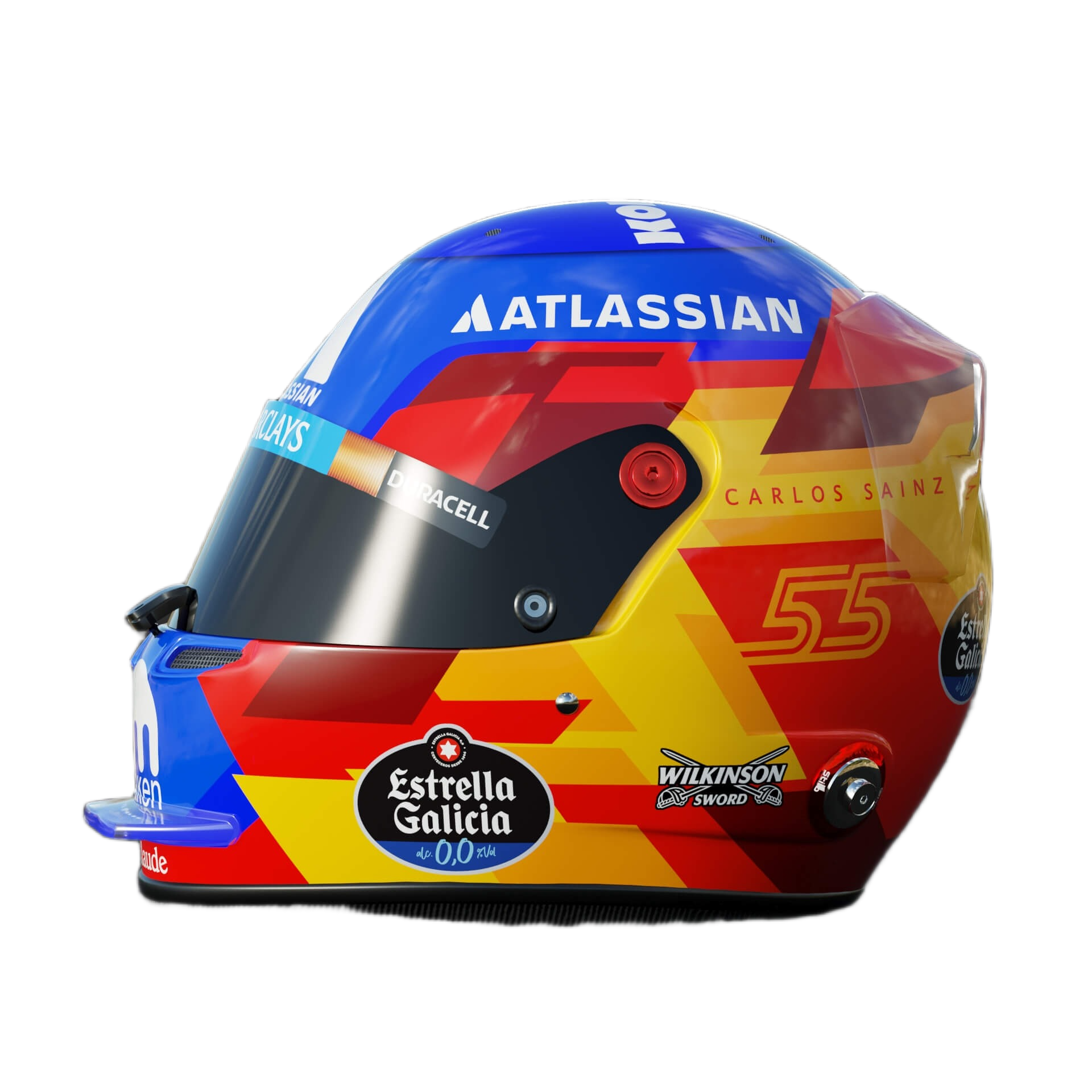 Handcrafted Carlos Sainz Inspired 2026 Racing Display Helmet – 1:1 Scale