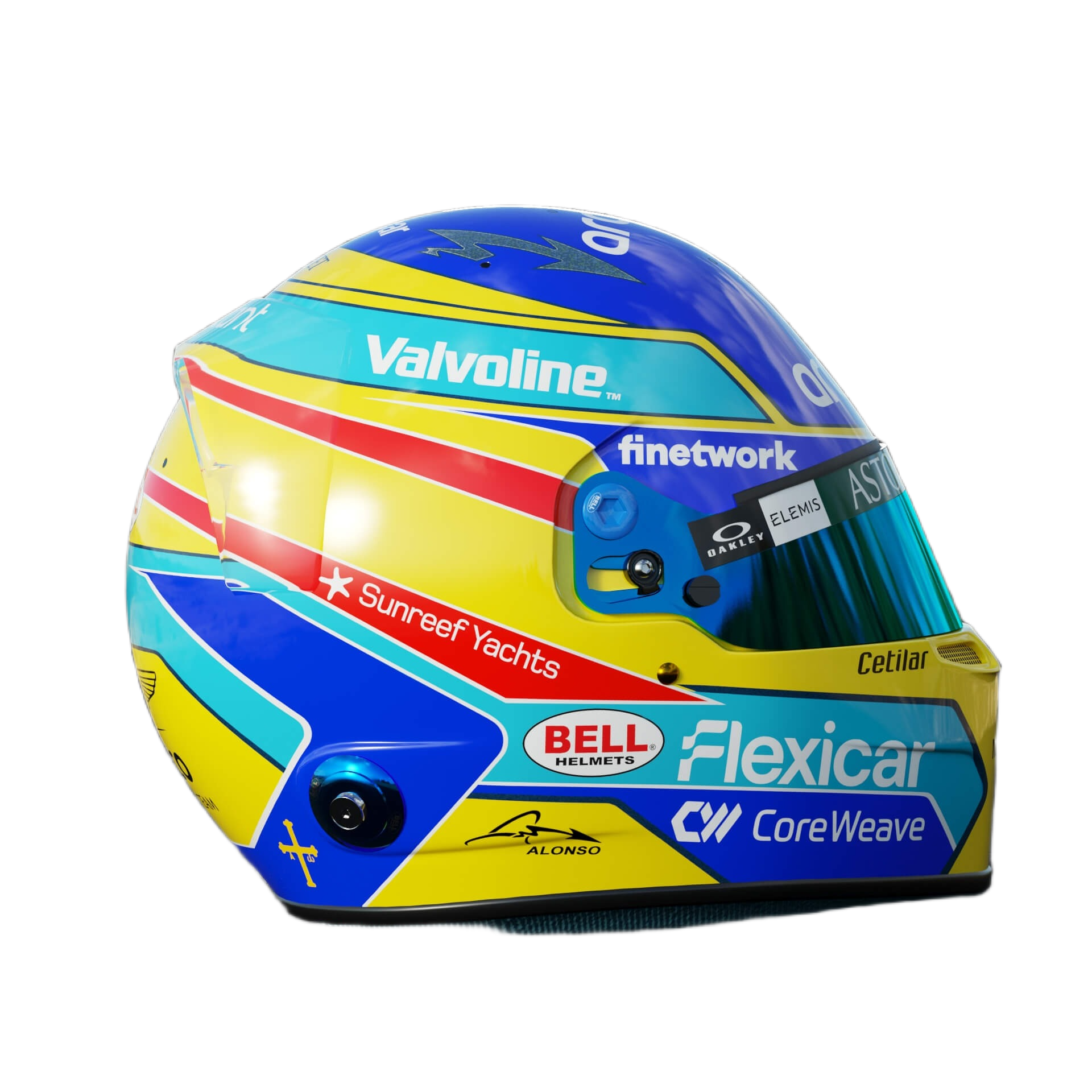 Handcrafted Fernando Alonso Inspired 2026 Racing Display Helmet – 1:1 Scale