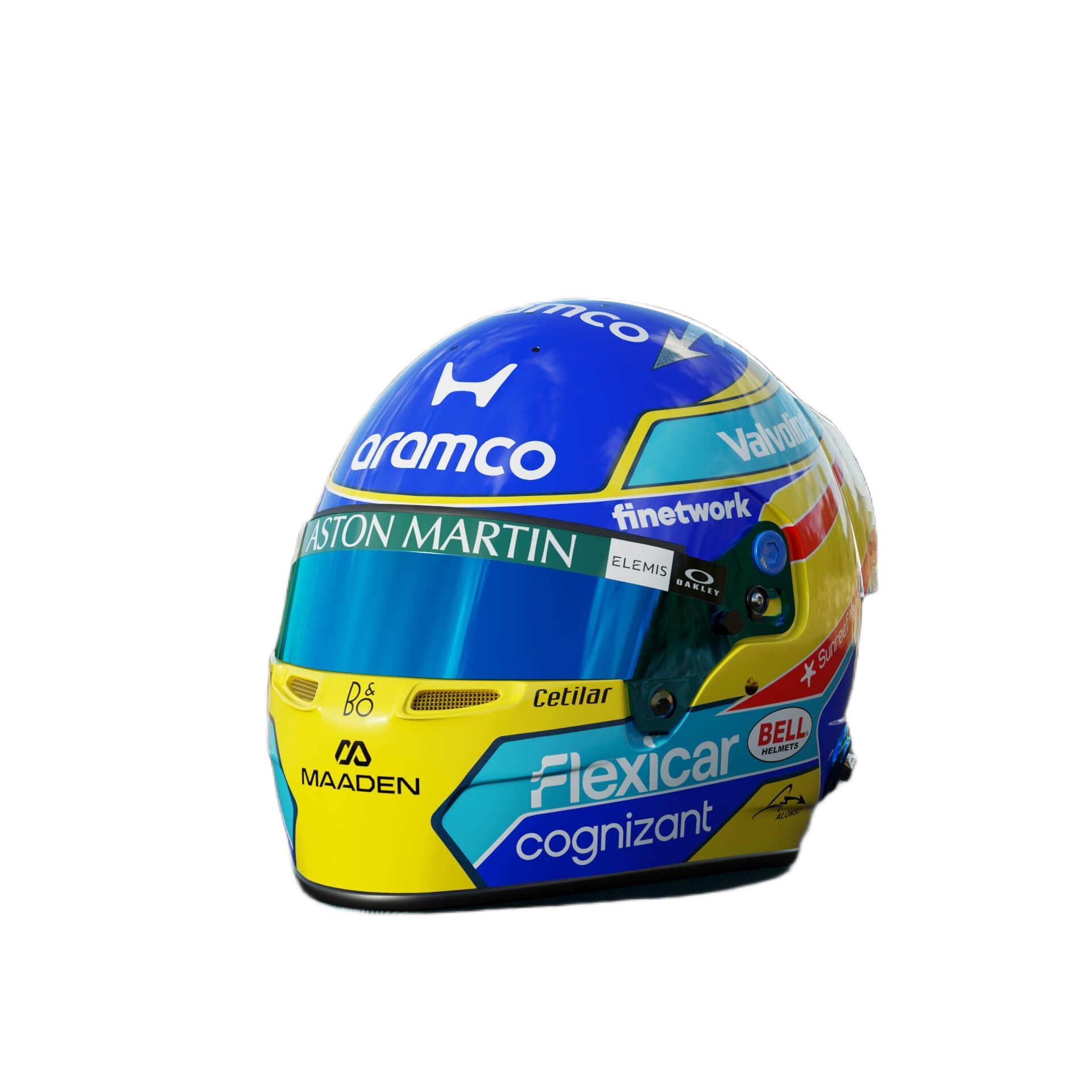 Handcrafted Fernando Alonso Inspired 2026 Racing Display Helmet – 1:1 Scale