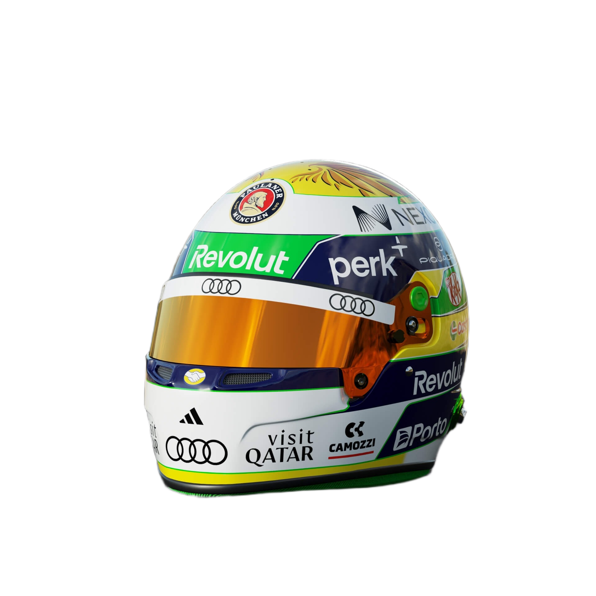 Handcrafted Gabriel Bortoleto Inspired 2026 Racing Display Helmet – 1:1 Scale