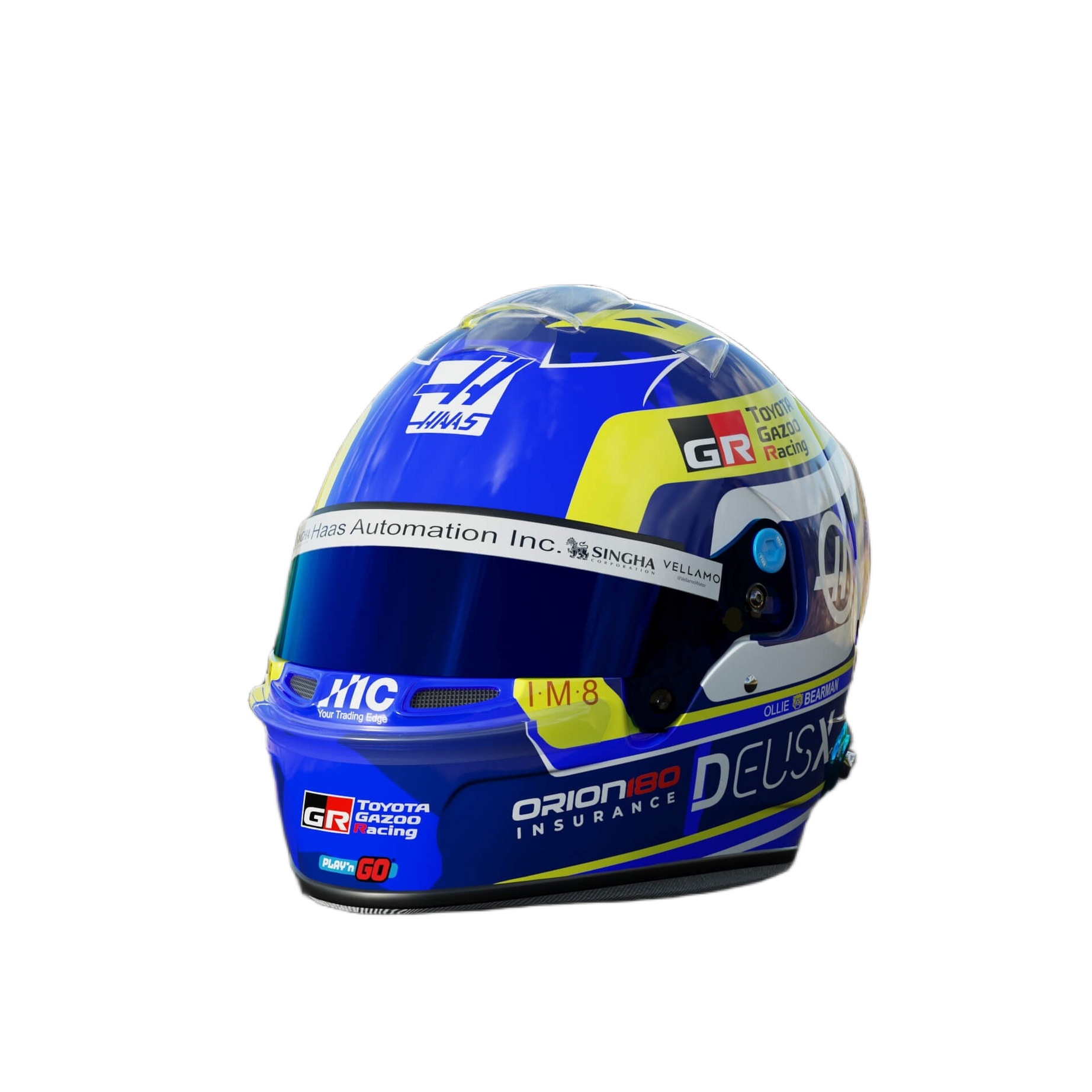 Handcrafted Oliver Bearman Inspired 2026 Racing Display Helmet – 1:1 Scale