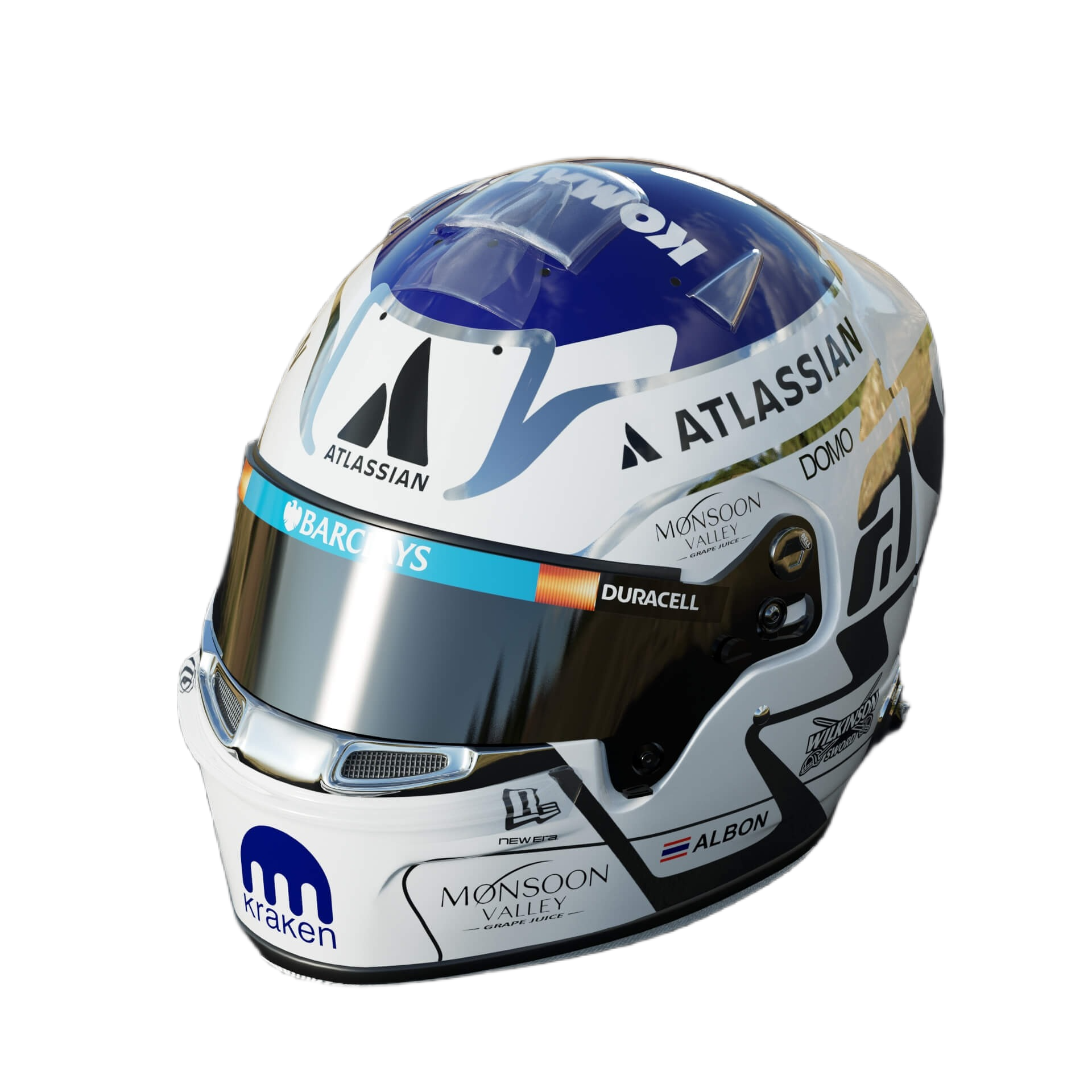 Handcrafted Alexander Albon Inspired 2026 Racing Display Helmet – 1:1 Scale