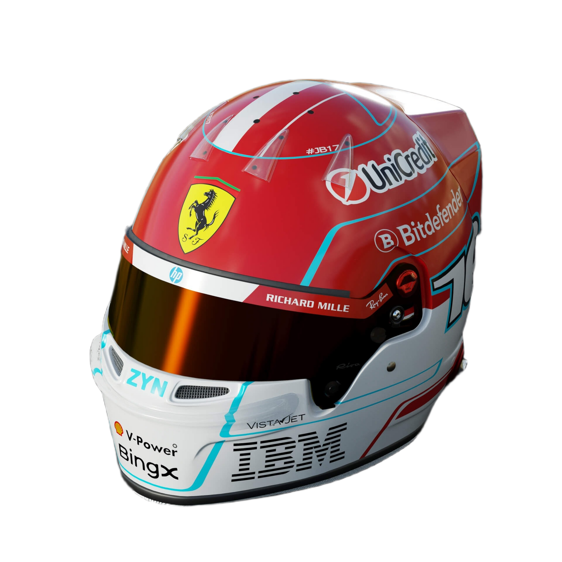 Handcrafted Charles Leclerc Inspired 2026 Racing Display Helmet – 1:1 Scale