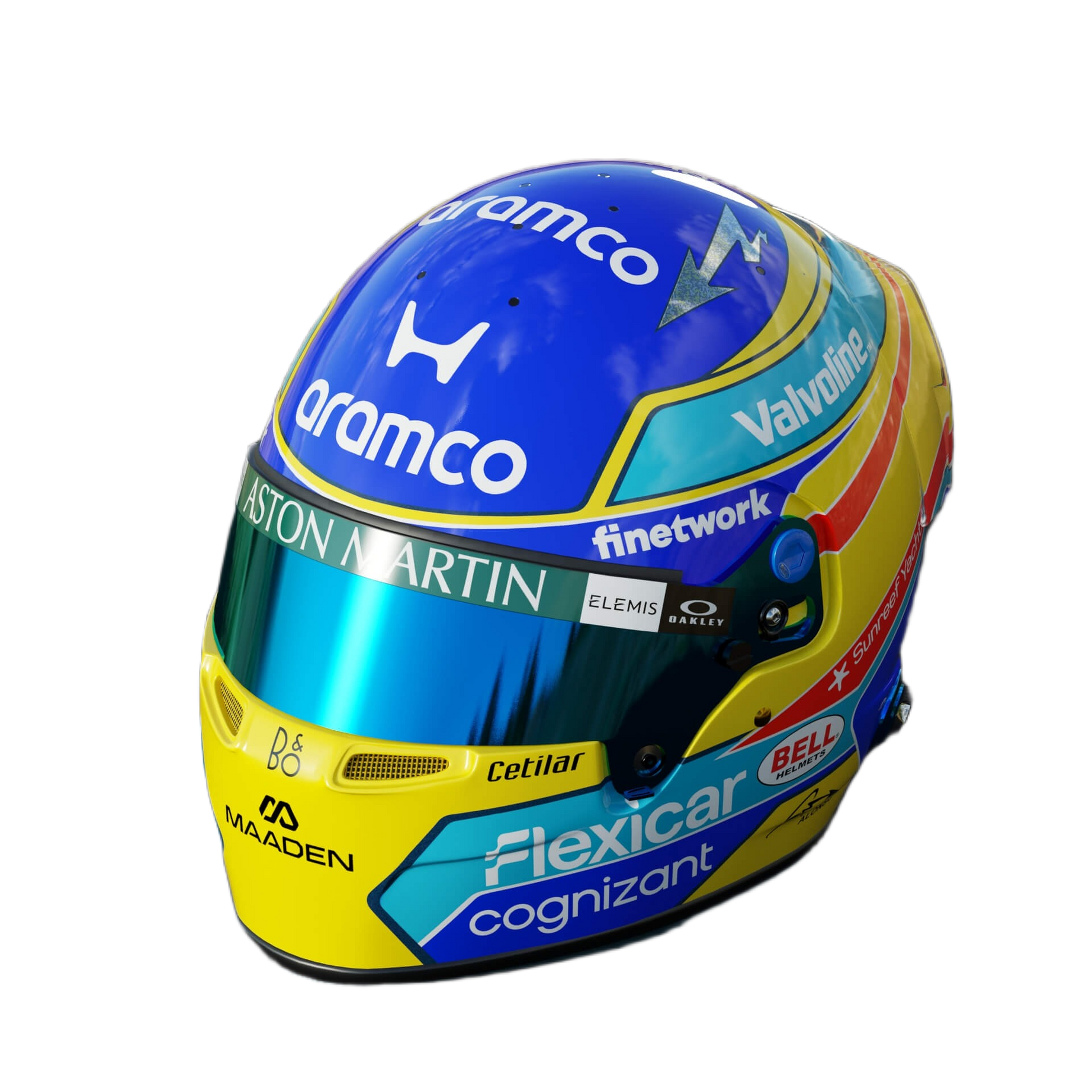 Handcrafted Fernando Alonso Inspired 2026 Racing Display Helmet – 1:1 Scale
