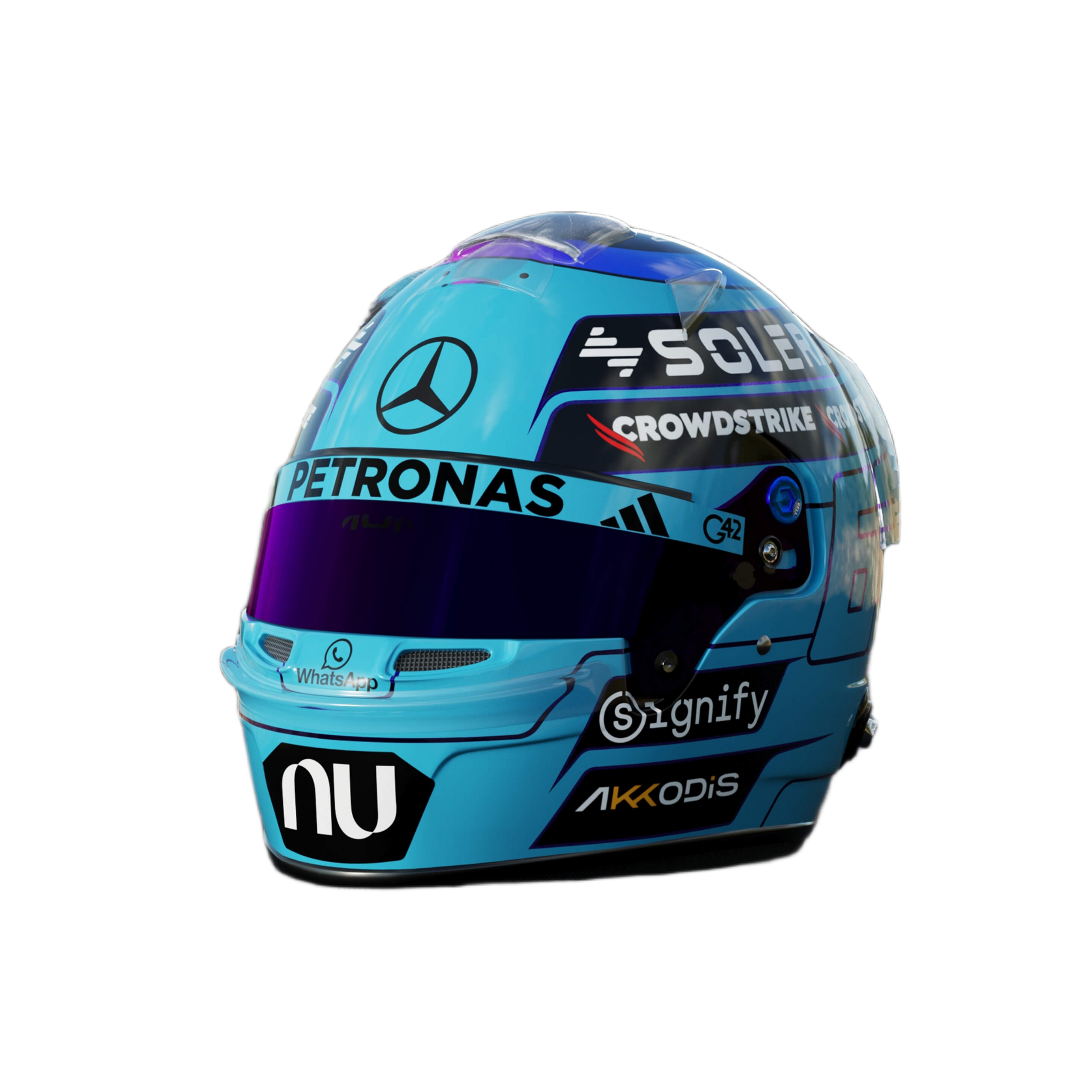 Handcrafted George Russell Inspired 2026 Racing Display Helmet – 1:1 Scale