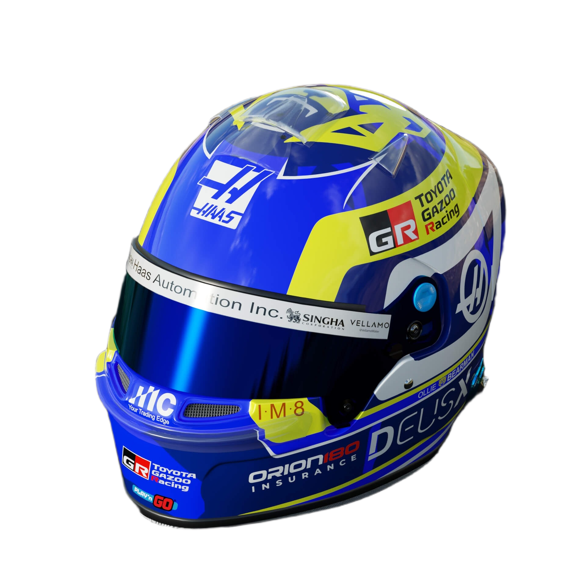 Handcrafted Oliver Bearman Inspired 2026 Racing Display Helmet – 1:1 Scale