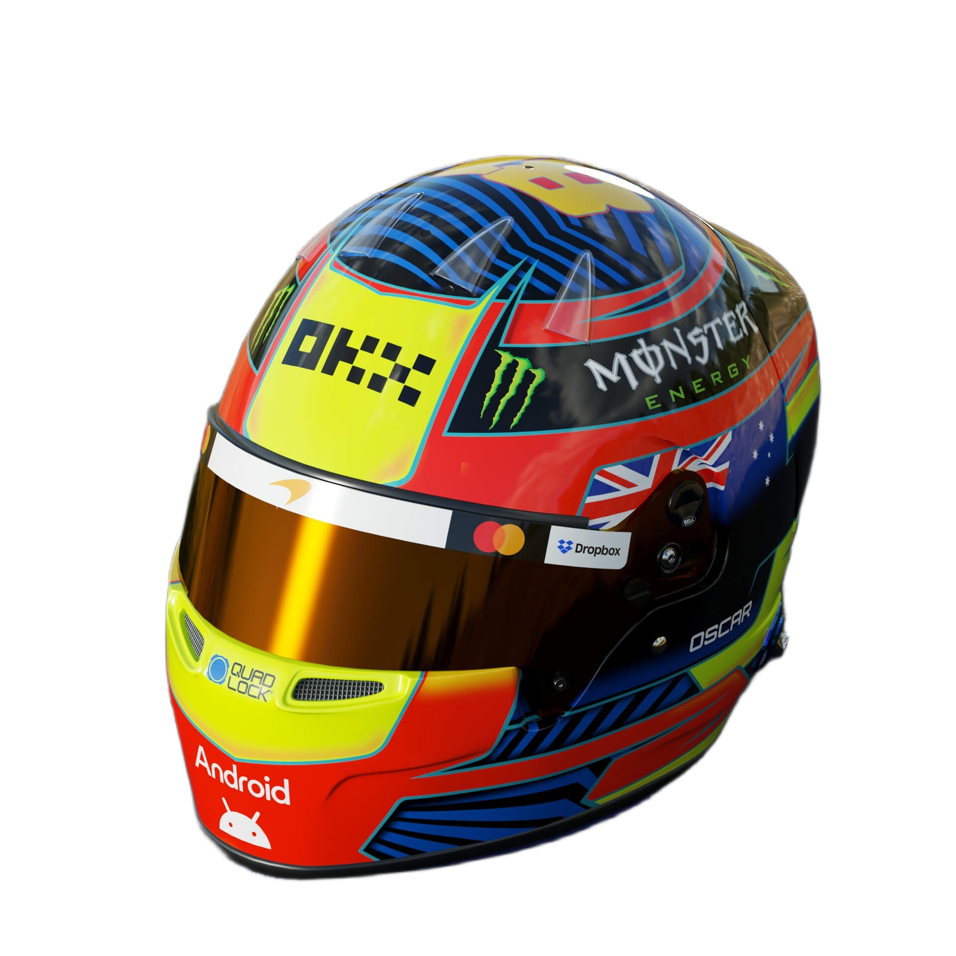 Handcrafted Oscar Piastri Inspired 2026 Racing Display Helmet – 1:1 Scale