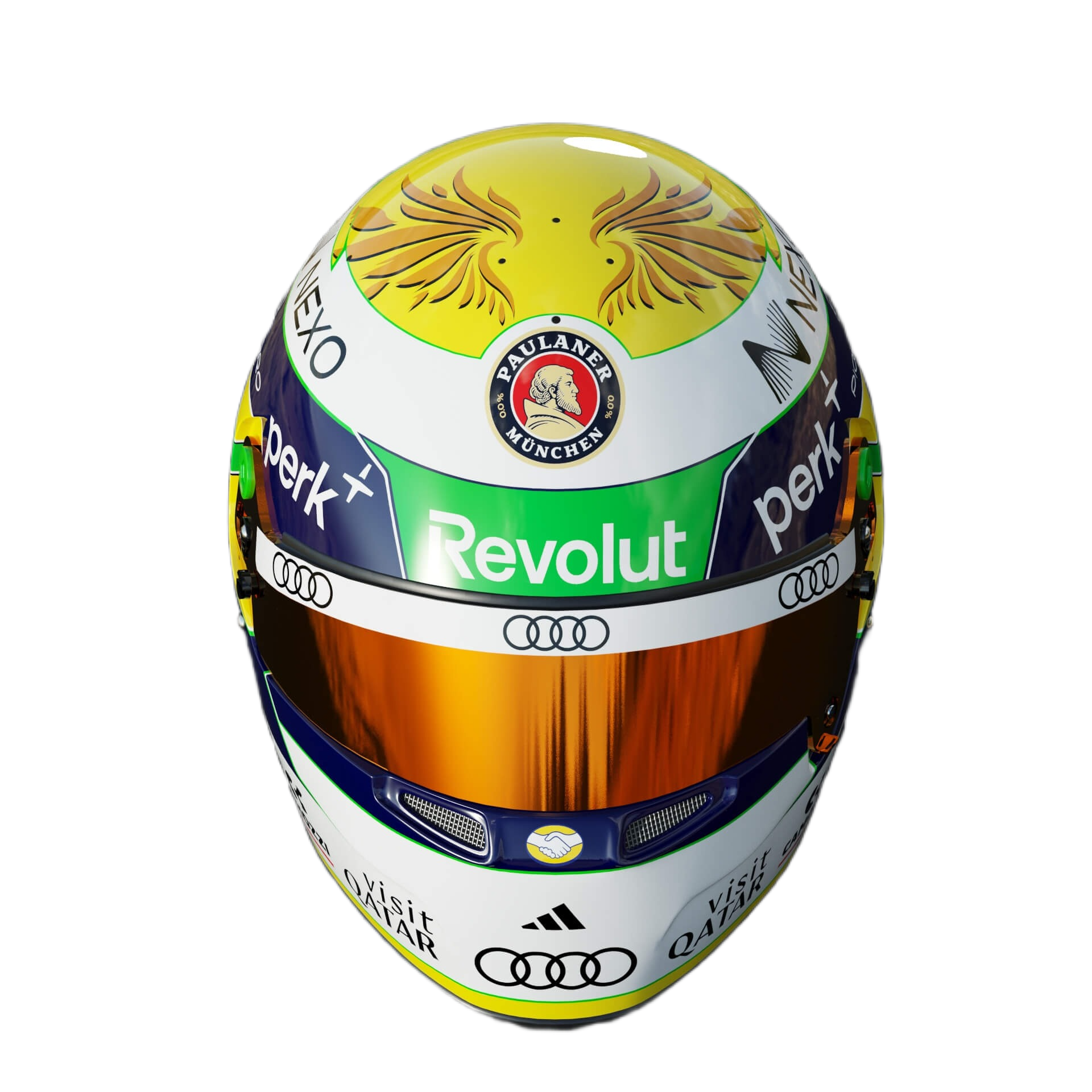 Handcrafted Gabriel Bortoleto Inspired 2026 Racing Display Helmet – 1:1 Scale