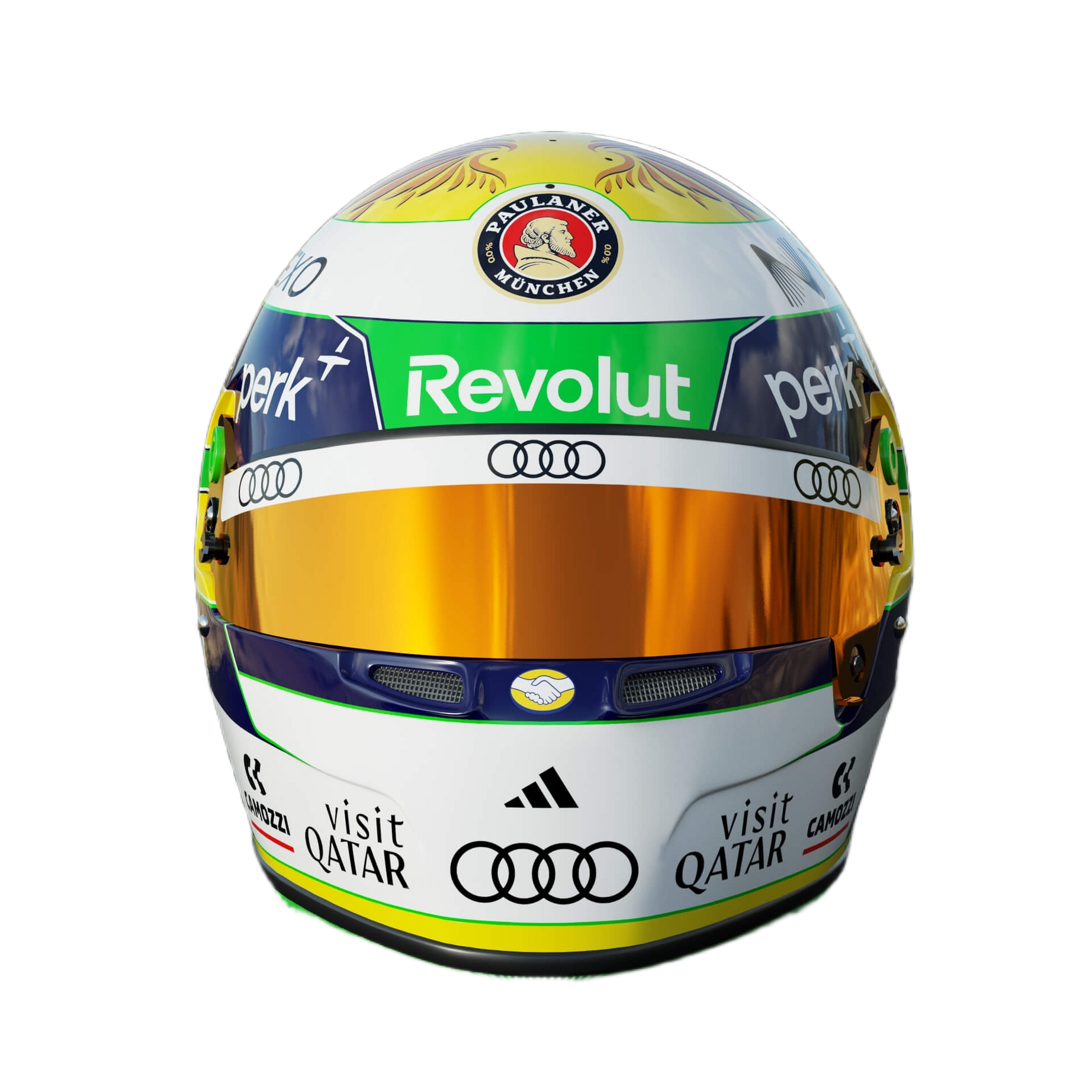 Handcrafted Gabriel Bortoleto Inspired 2026 Racing Display Helmet – 1:1 Scale