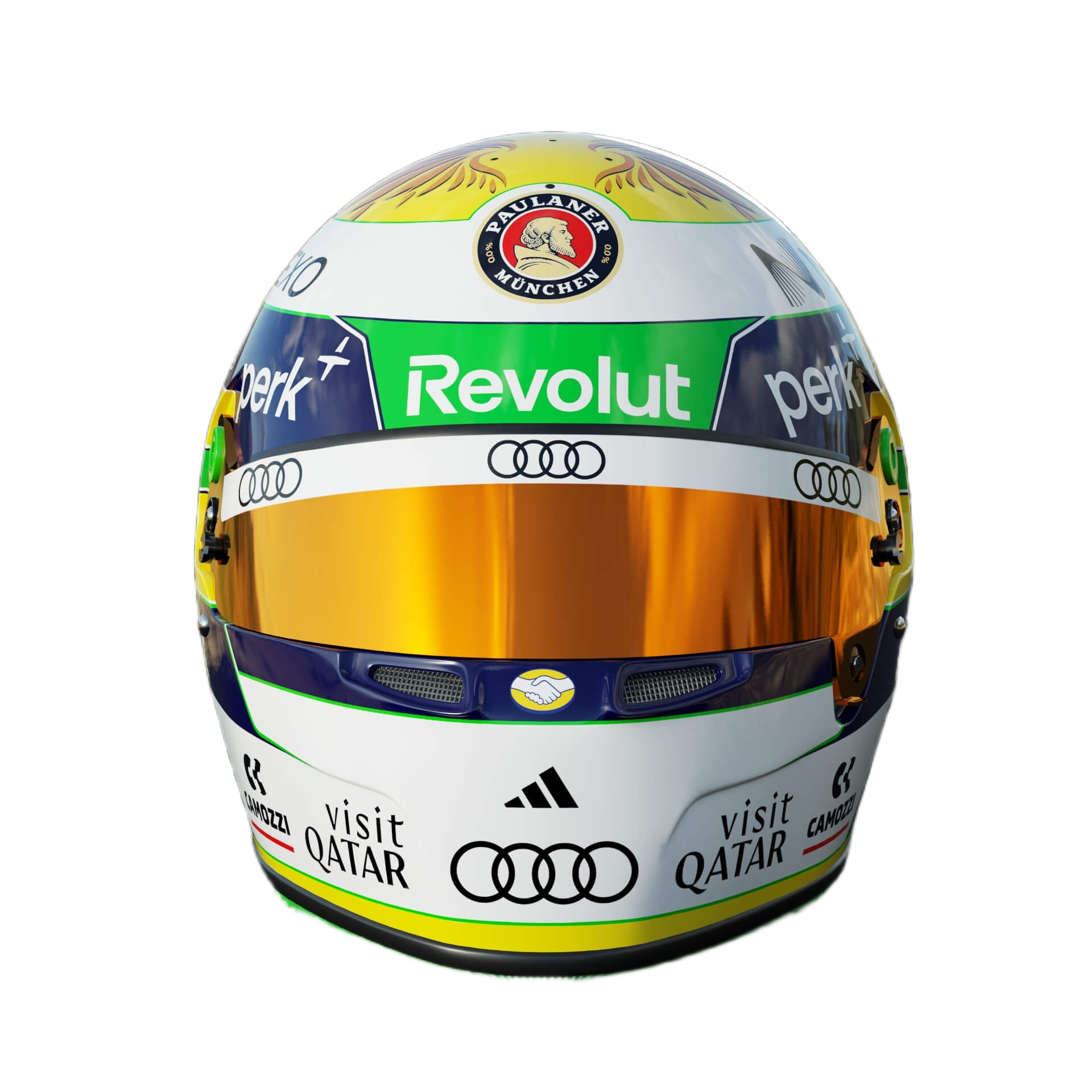 Handcrafted Gabriel Bortoleto Inspired 2026 Racing Display Helmet – 1:1 Scale
