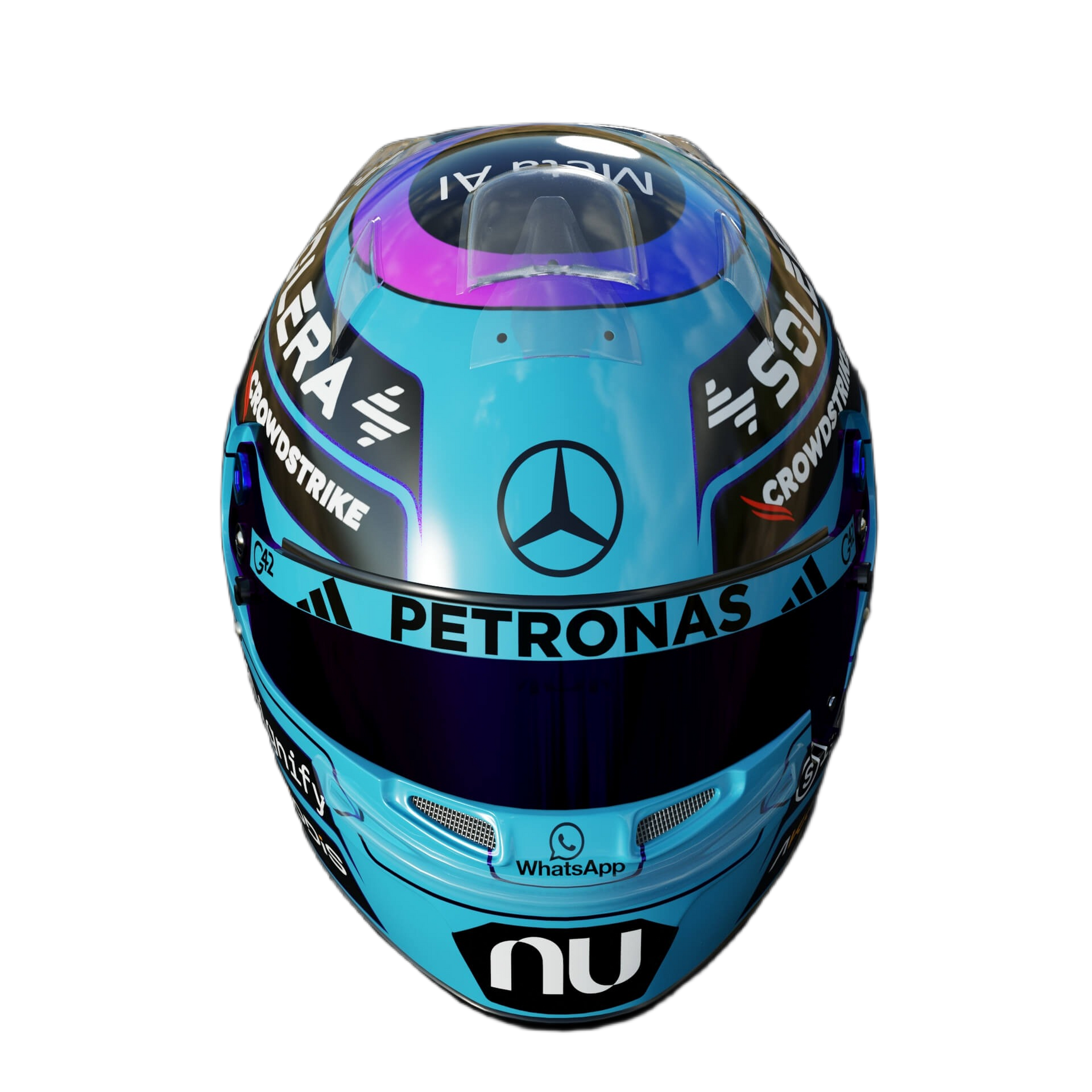 Handcrafted George Russell Inspired 2026 Racing Display Helmet – 1:1 Scale