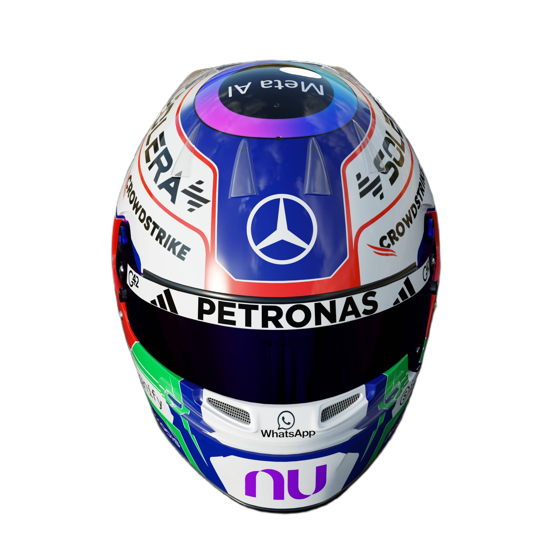 Handcrafted Kimi Antonelli Inspired 2026 Racing Display Helmet – 1:1 Scale