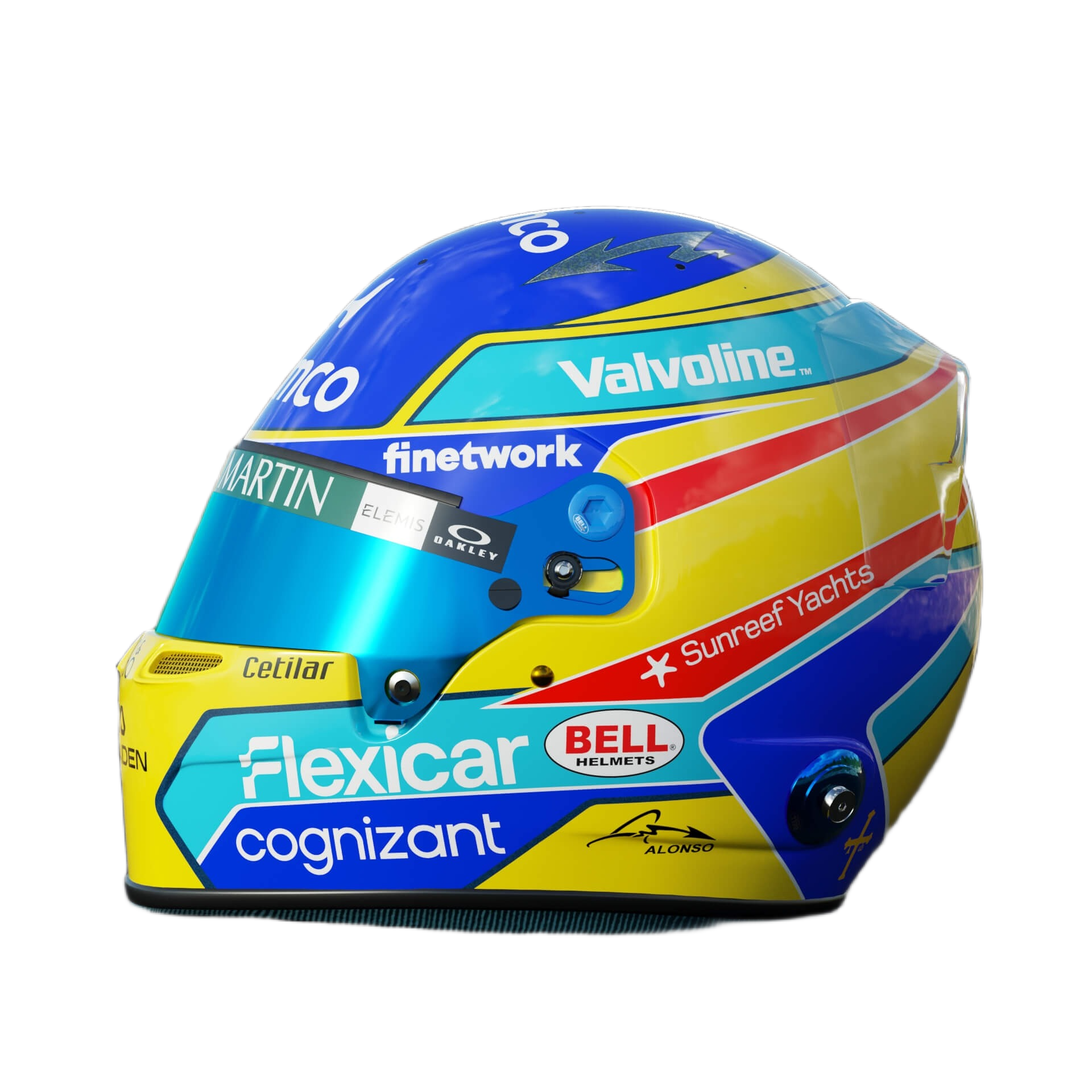 Handcrafted Fernando Alonso Inspired 2026 Racing Display Helmet – 1:1 Scale