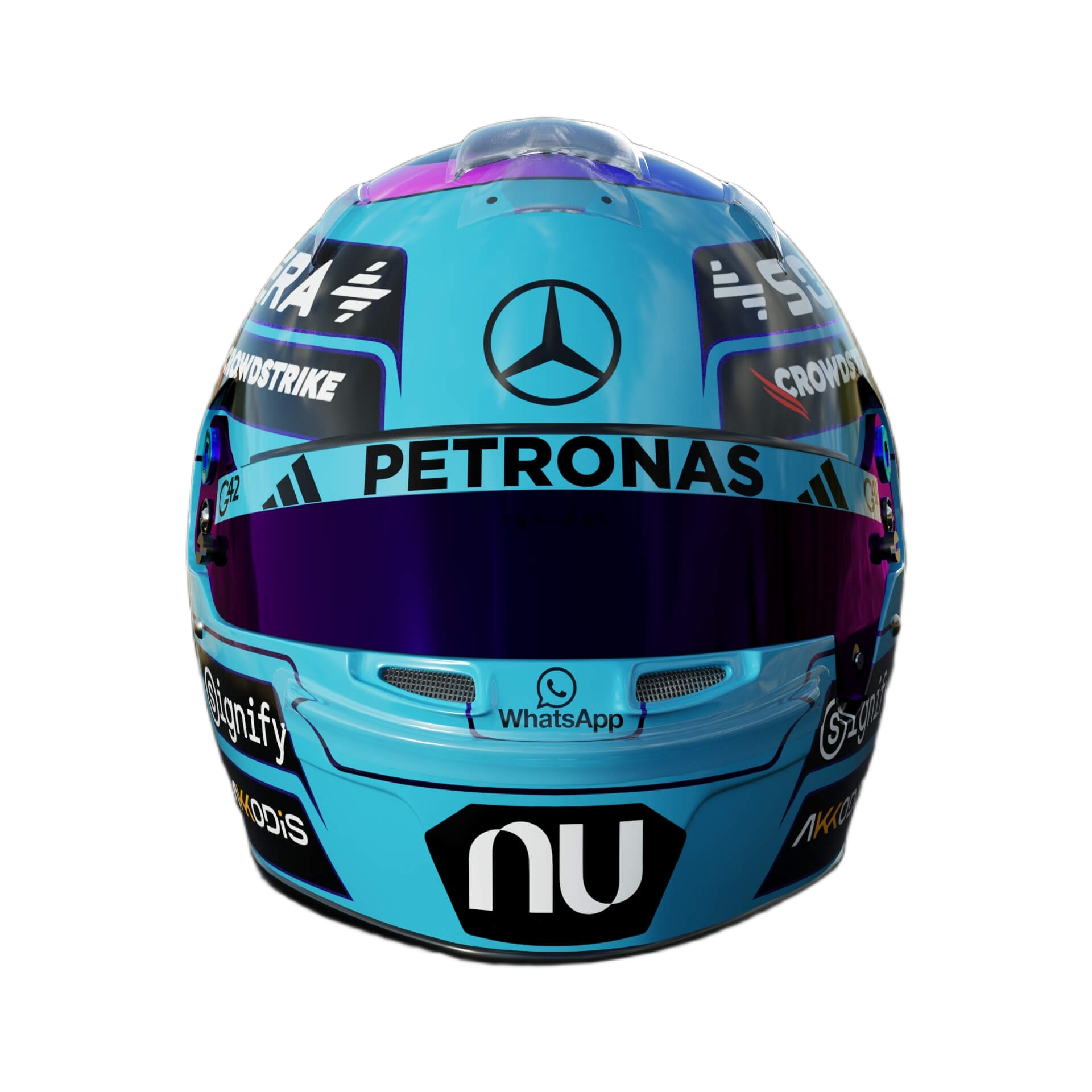 Handcrafted George Russell Inspired 2026 Racing Display Helmet – 1:1 Scale