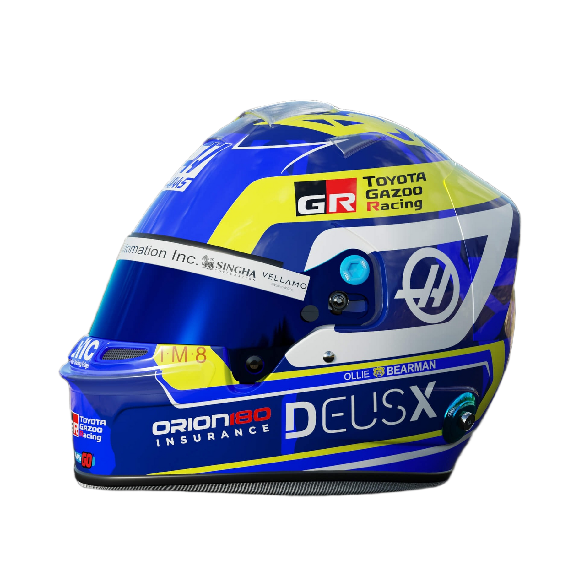 Handcrafted Oliver Bearman Inspired 2026 Racing Display Helmet – 1:1 Scale