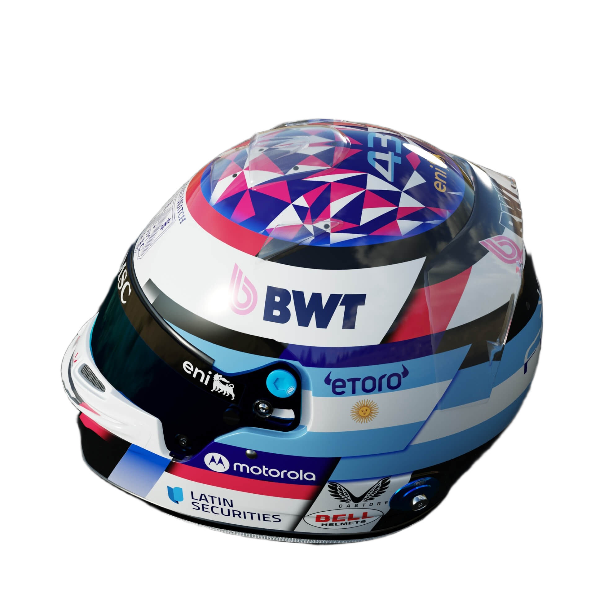 Handcrafted Franco Colapinto Inspired 2026 Racing Display Helmet – 1:1 Scale