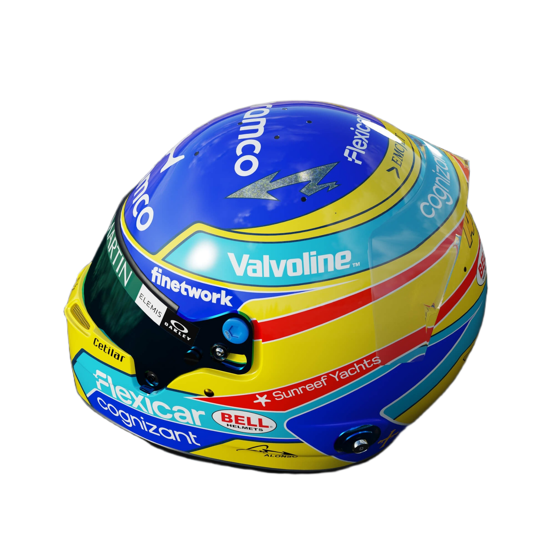 Handcrafted Fernando Alonso Inspired 2026 Racing Display Helmet – 1:1 Scale