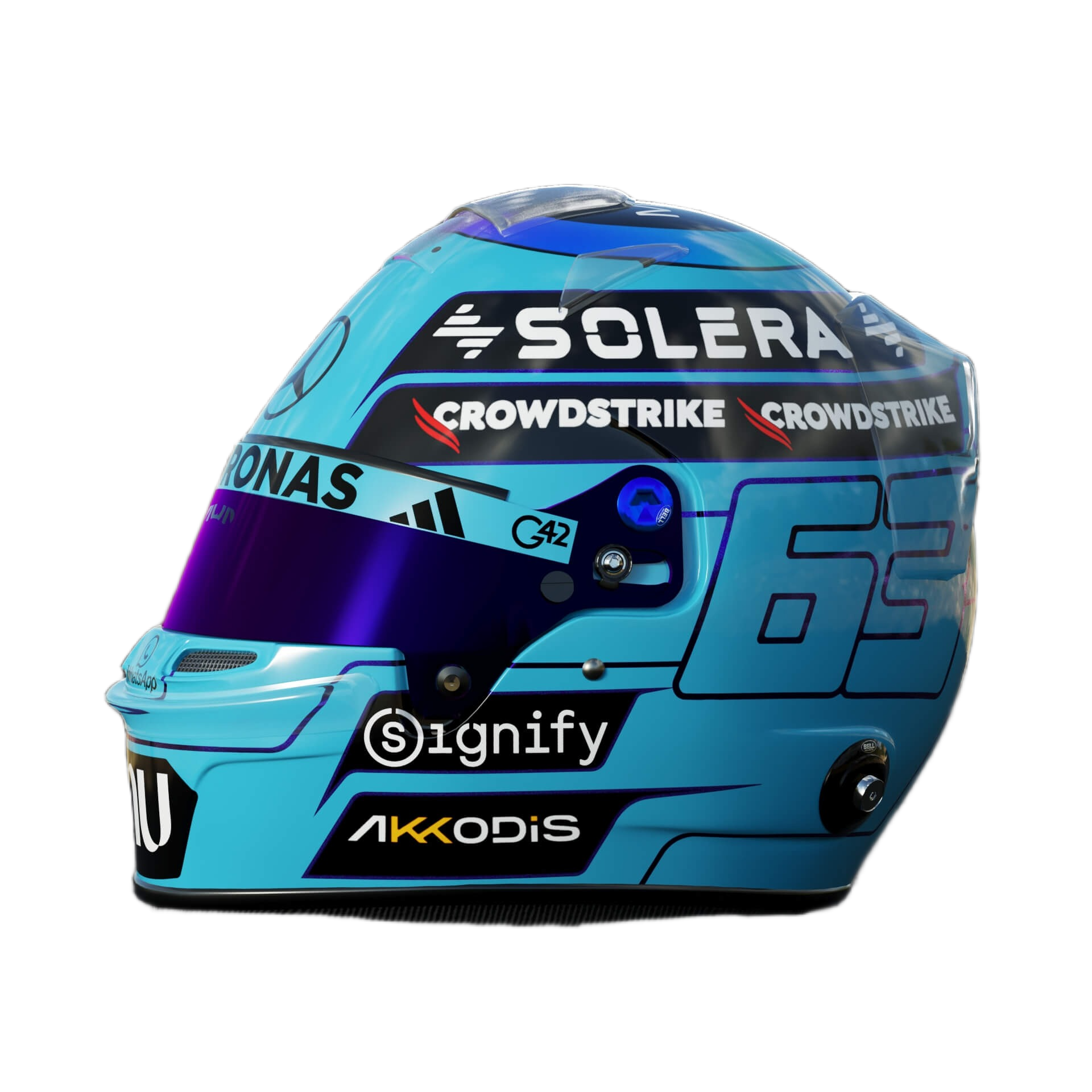 Handcrafted George Russell Inspired 2026 Racing Display Helmet – 1:1 Scale
