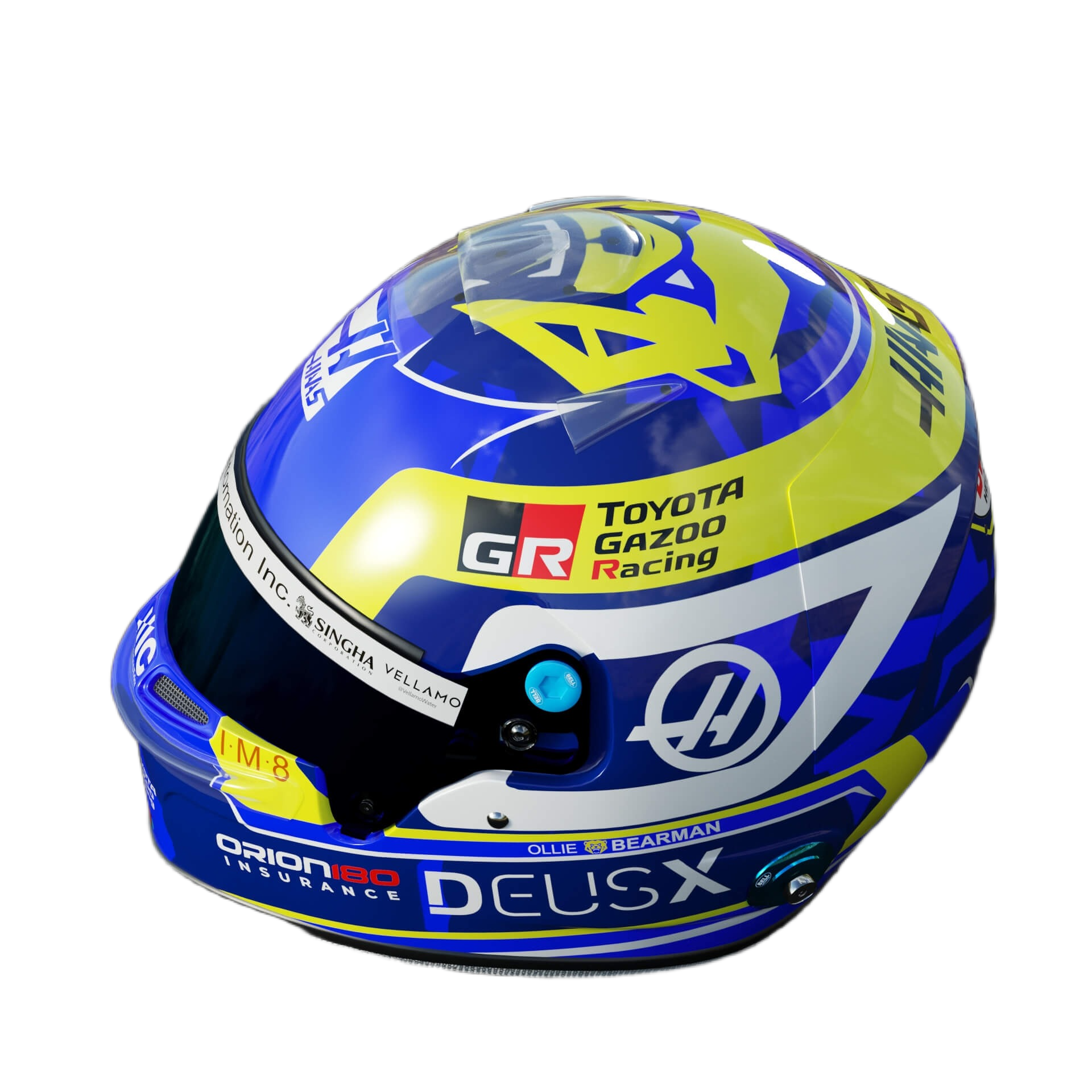 Handcrafted Oliver Bearman Inspired 2026 Racing Display Helmet – 1:1 Scale