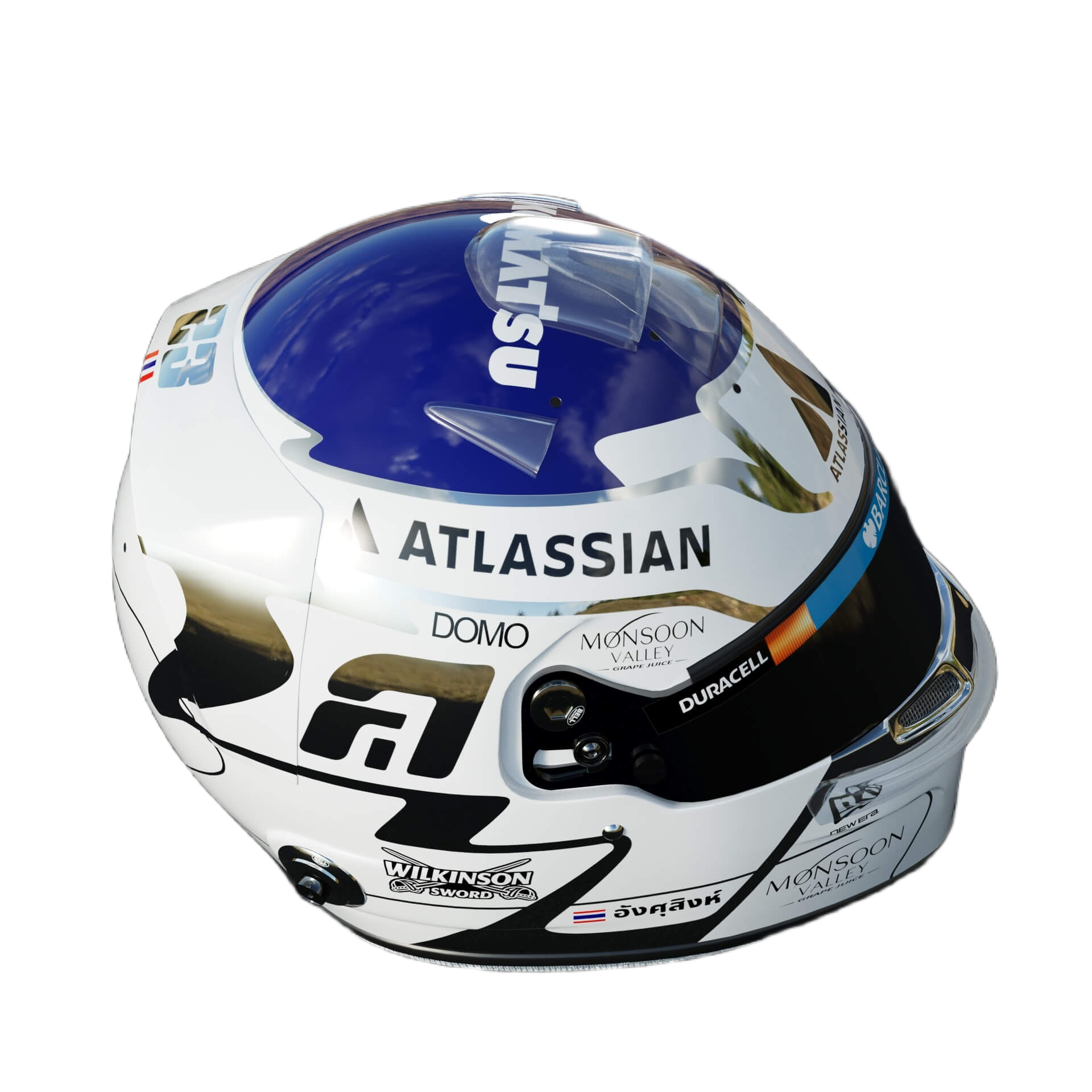 Handcrafted Alexander Albon Inspired 2026 Racing Display Helmet – 1:1 Scale