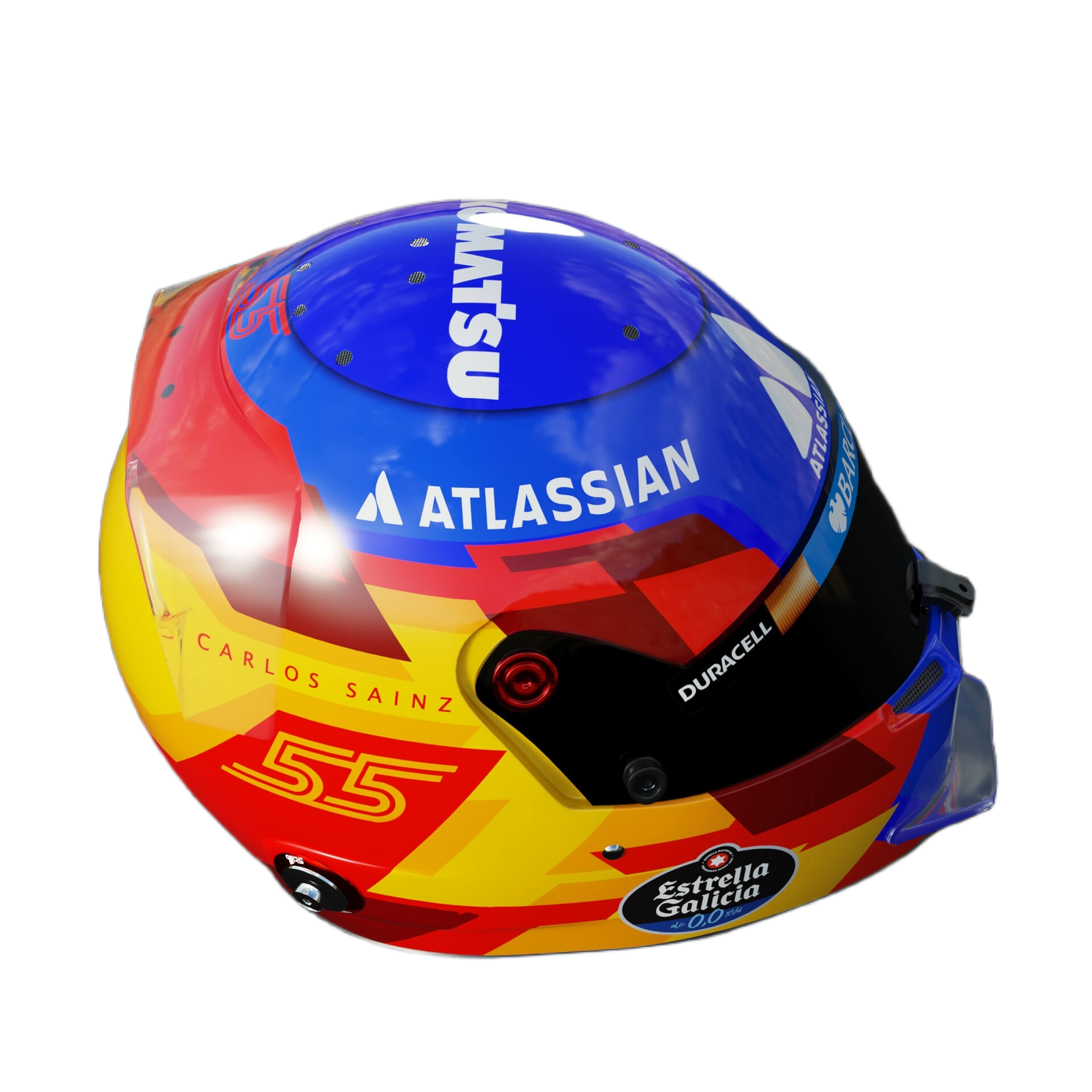 Handcrafted Carlos Sainz Inspired 2026 Racing Display Helmet – 1:1 Scale