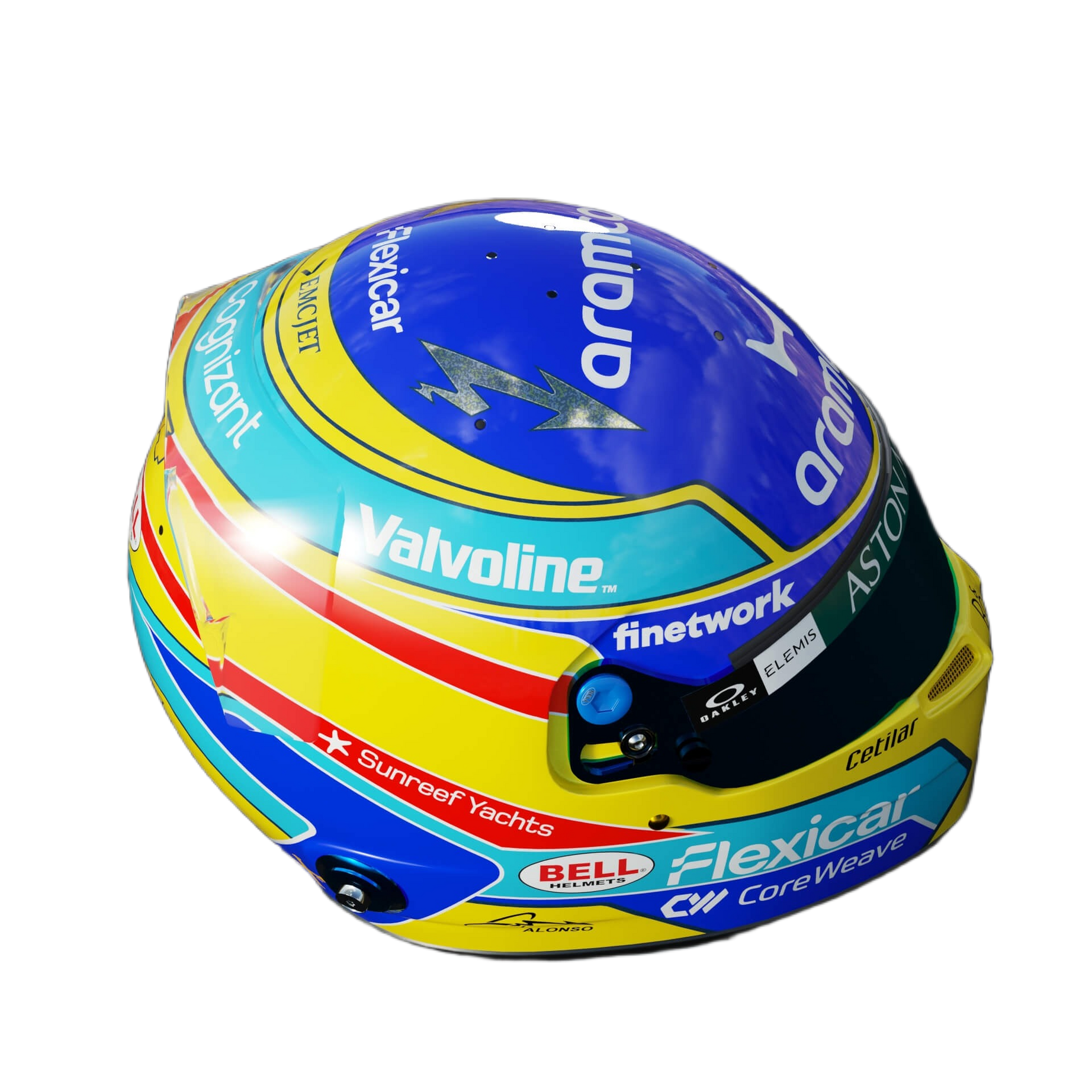 Handcrafted Fernando Alonso Inspired 2026 Racing Display Helmet – 1:1 Scale