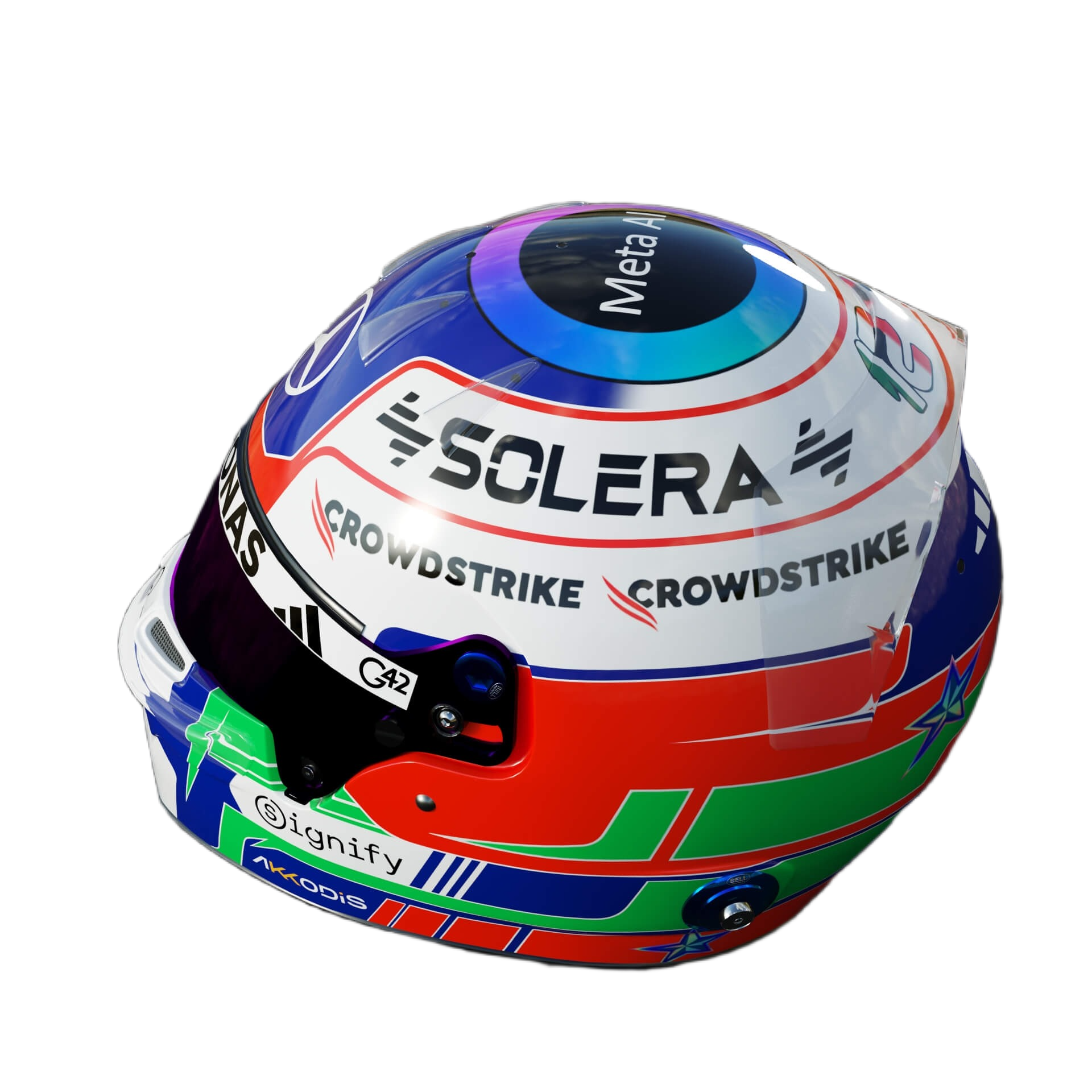 Handcrafted Kimi Antonelli Inspired 2026 Racing Display Helmet – 1:1 Scale