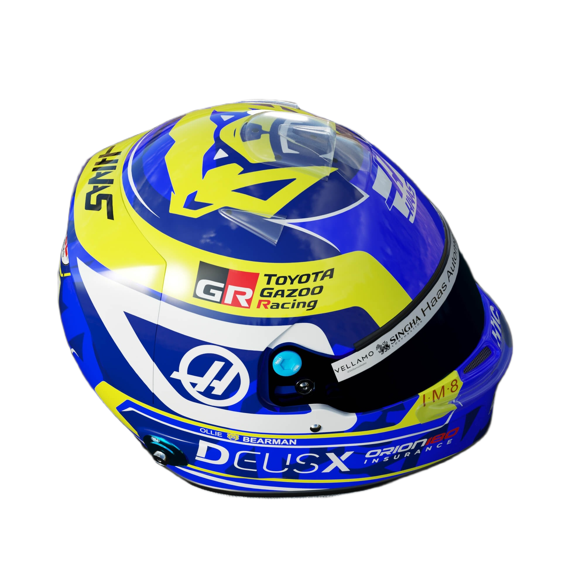 Handcrafted Oliver Bearman Inspired 2026 Racing Display Helmet – 1:1 Scale