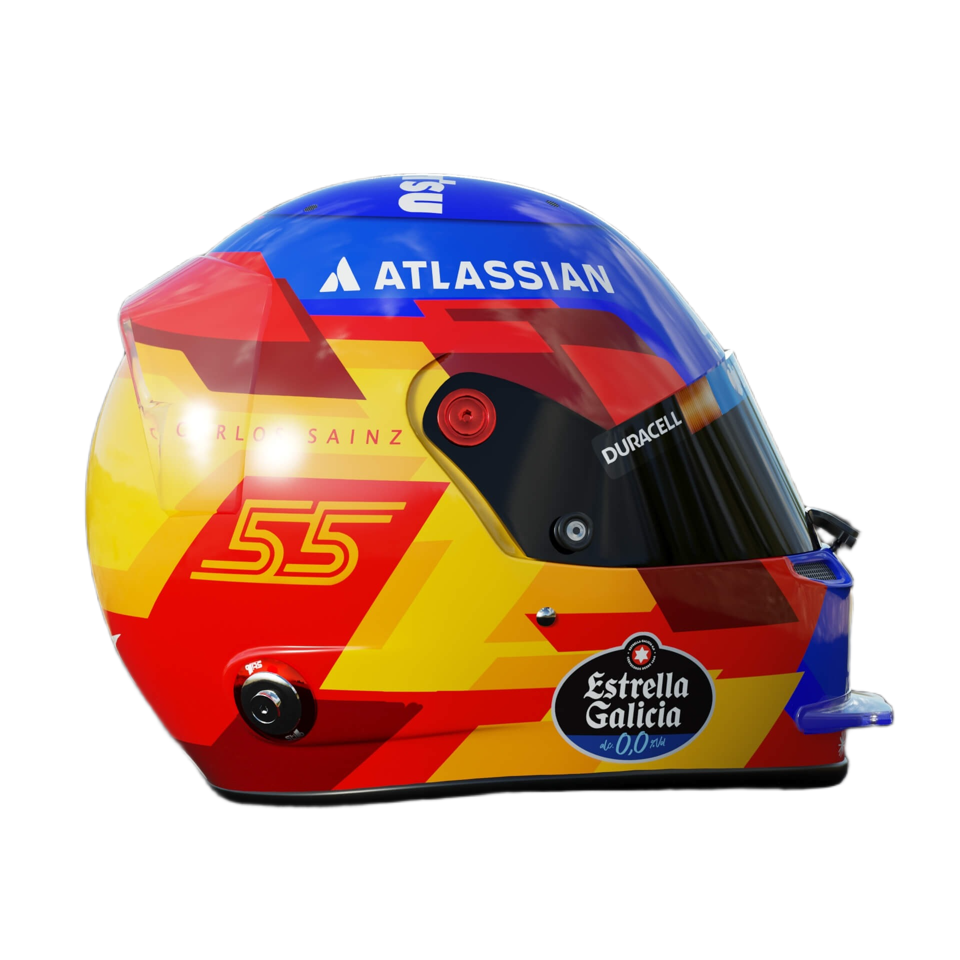 Handcrafted Carlos Sainz Inspired 2026 Racing Display Helmet – 1:1 Scale