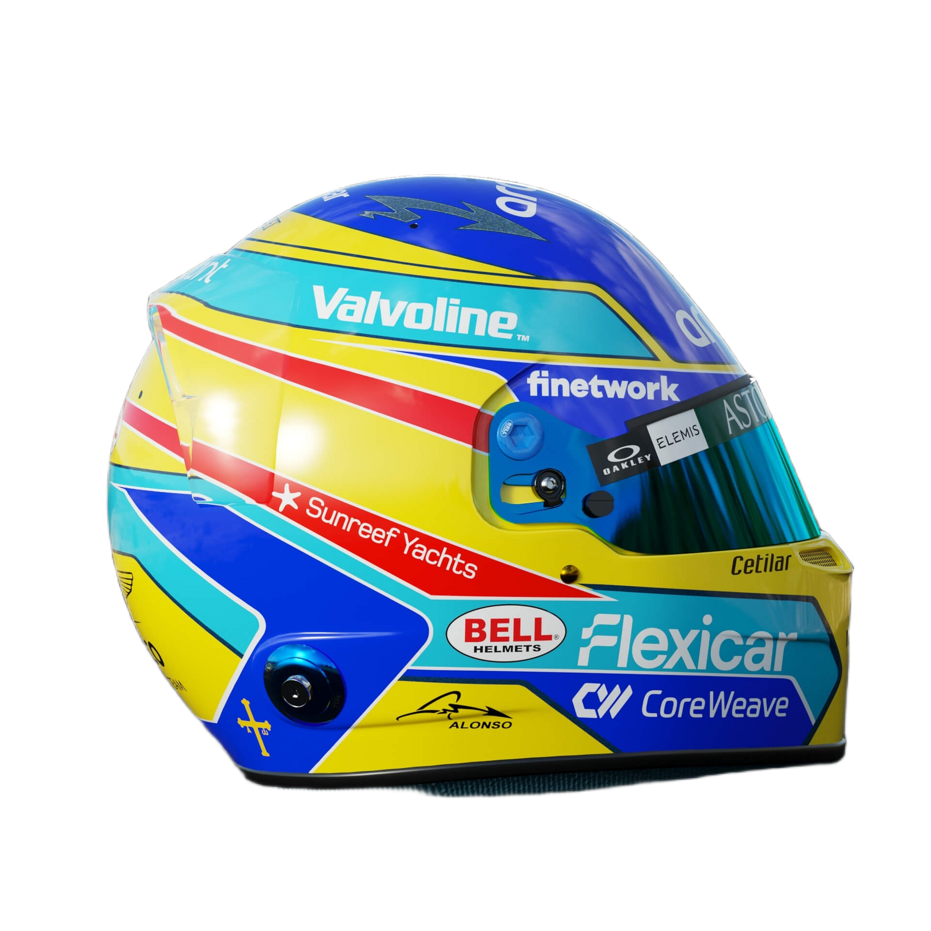Handcrafted Fernando Alonso Inspired 2026 Racing Display Helmet – 1:1 Scale