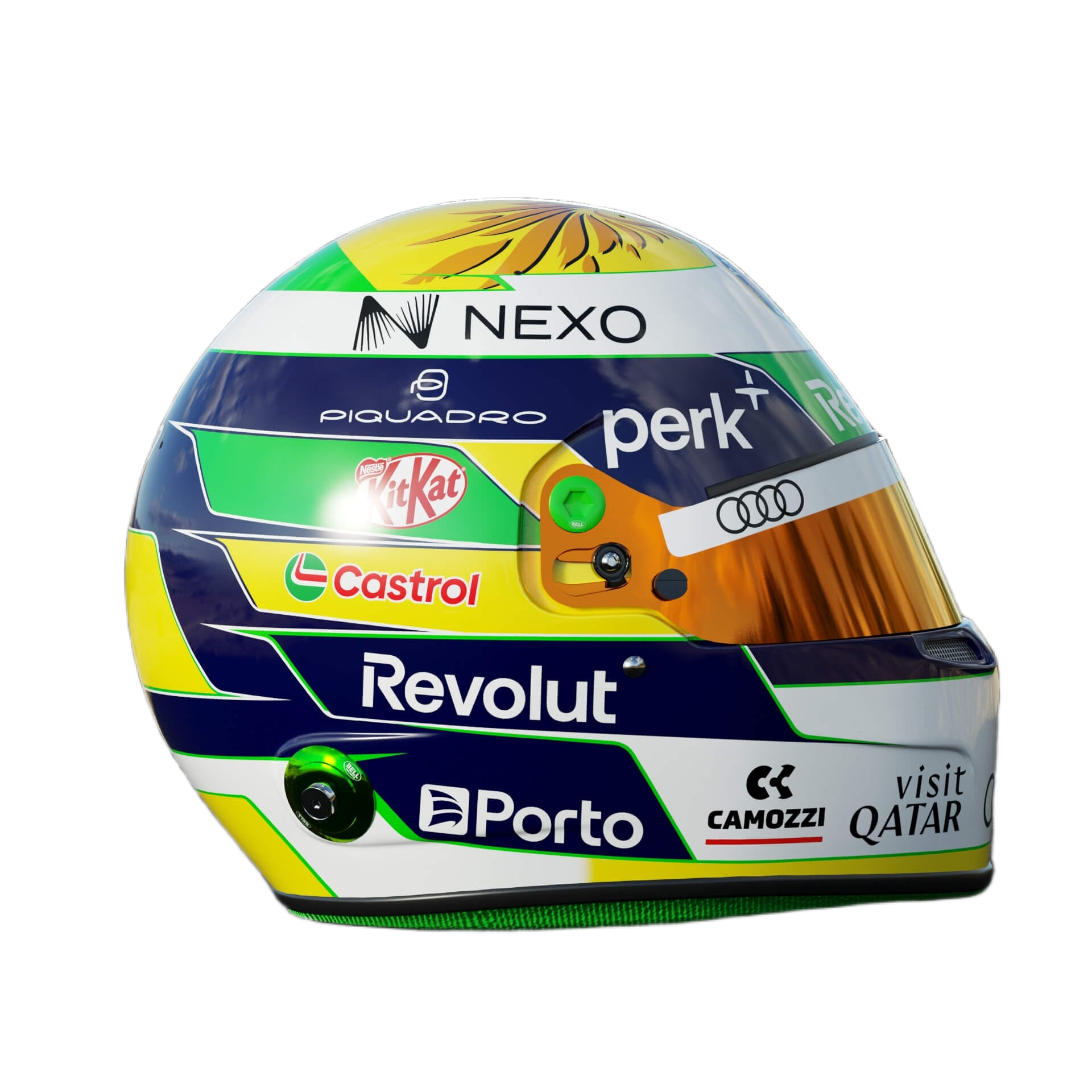 Handcrafted Gabriel Bortoleto Inspired 2026 Racing Display Helmet – 1:1 Scale