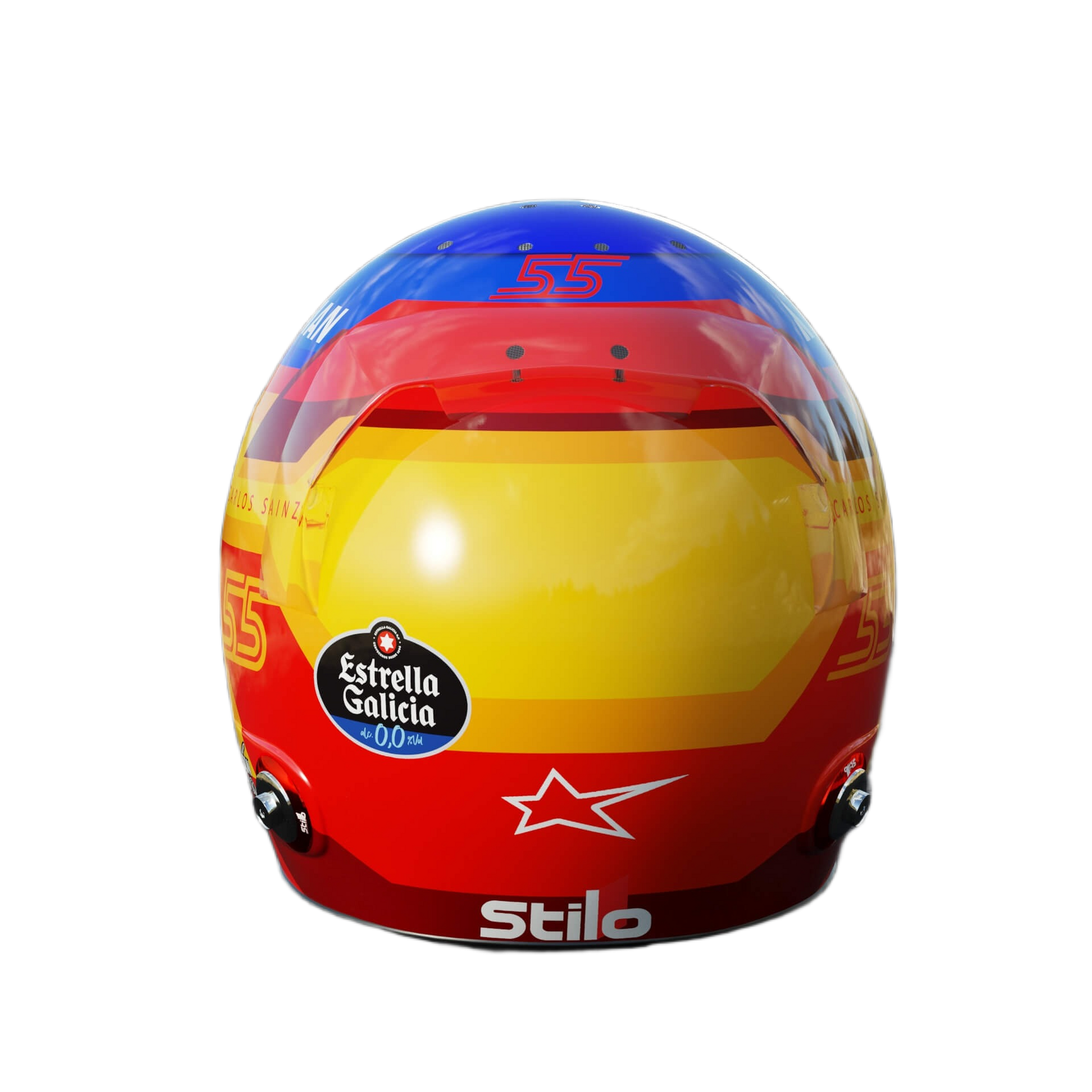 Handcrafted Carlos Sainz Inspired 2026 Racing Display Helmet – 1:1 Scale