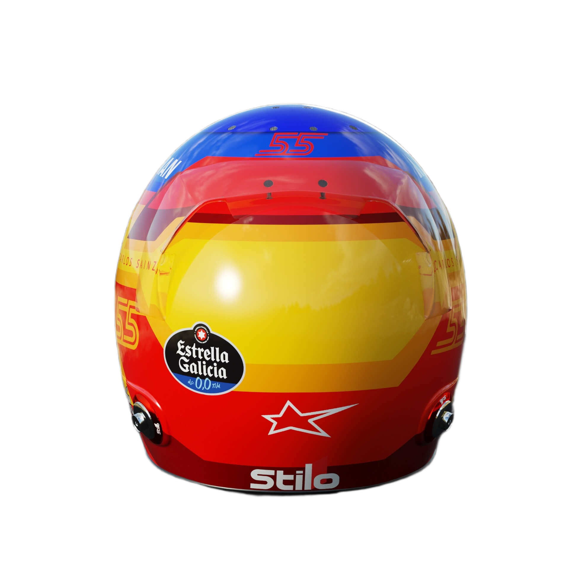 Handcrafted Carlos Sainz Inspired 2026 Racing Display Helmet – 1:1 Scale