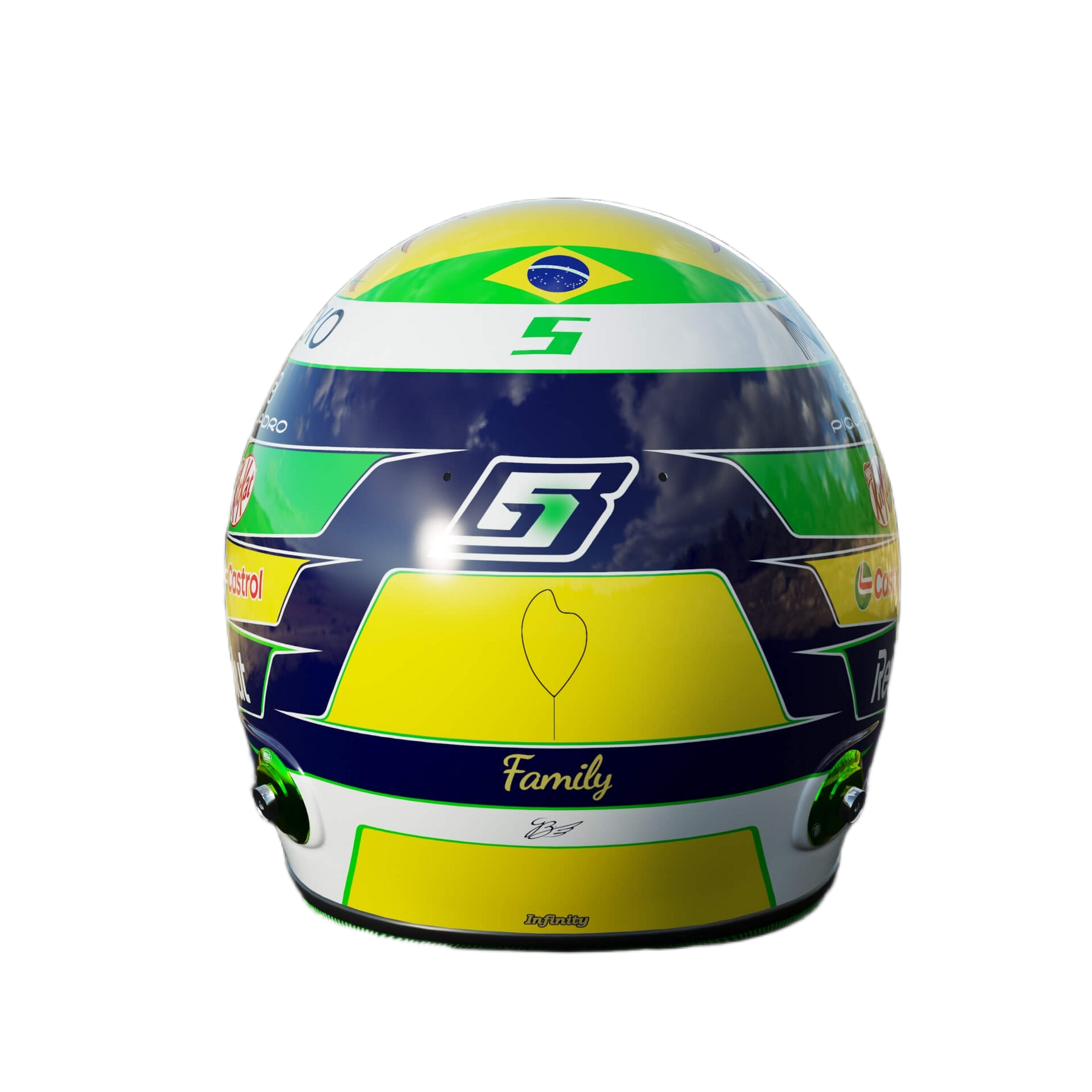Handcrafted Gabriel Bortoleto Inspired 2026 Racing Display Helmet – 1:1 Scale
