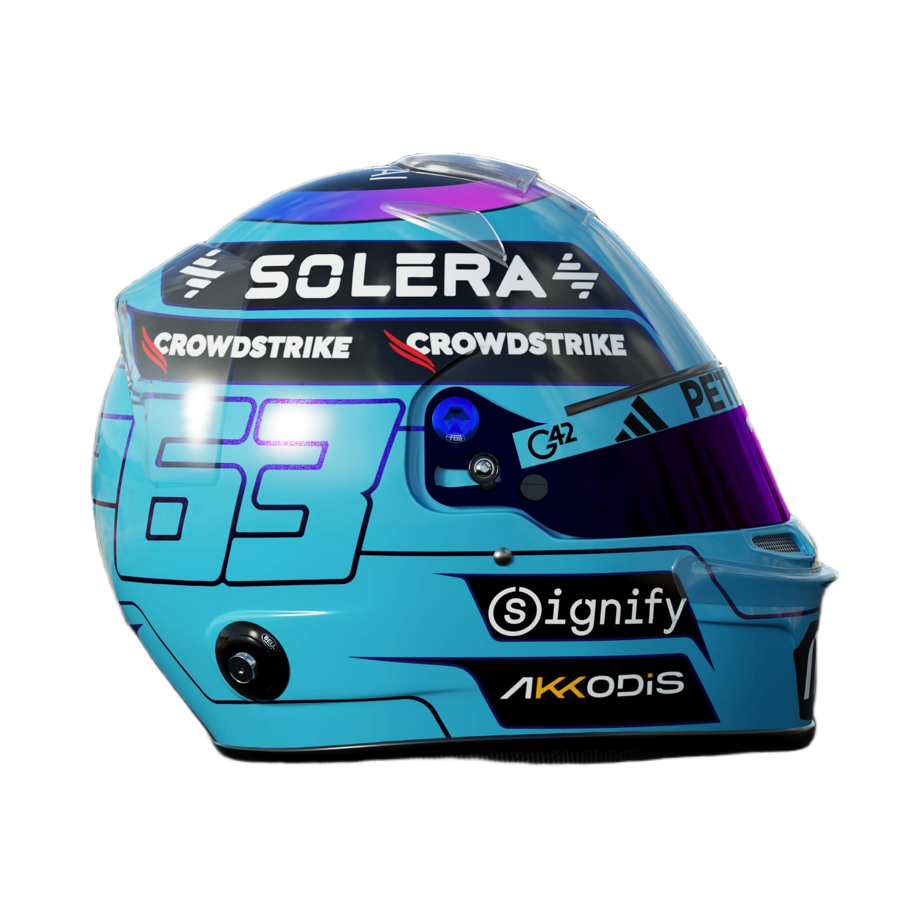 Handcrafted George Russell Inspired 2026 Racing Display Helmet – 1:1 Scale