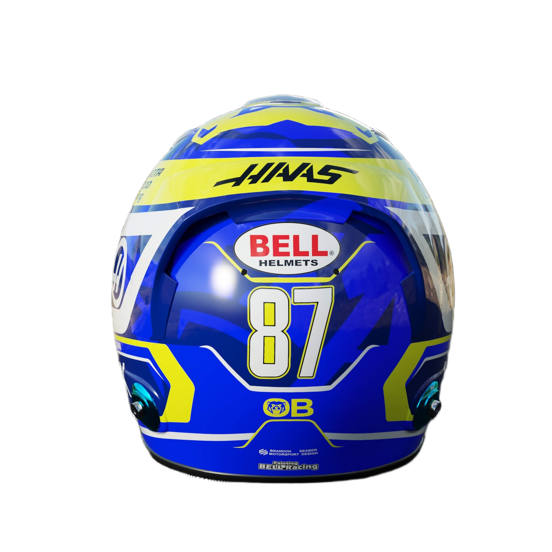 Handcrafted Oliver Bearman Inspired 2026 Racing Display Helmet – 1:1 Scale