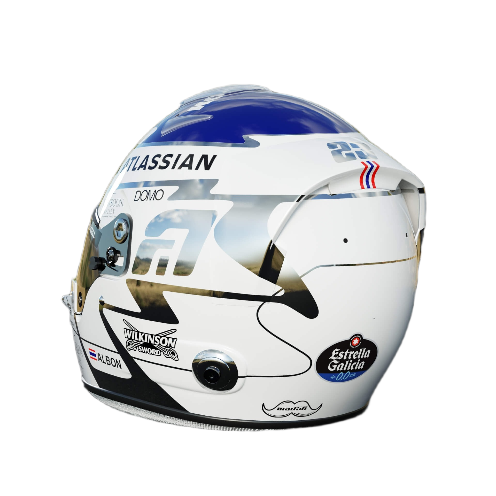 Handcrafted Alexander Albon Inspired 2026 Racing Display Helmet – 1:1 Scale