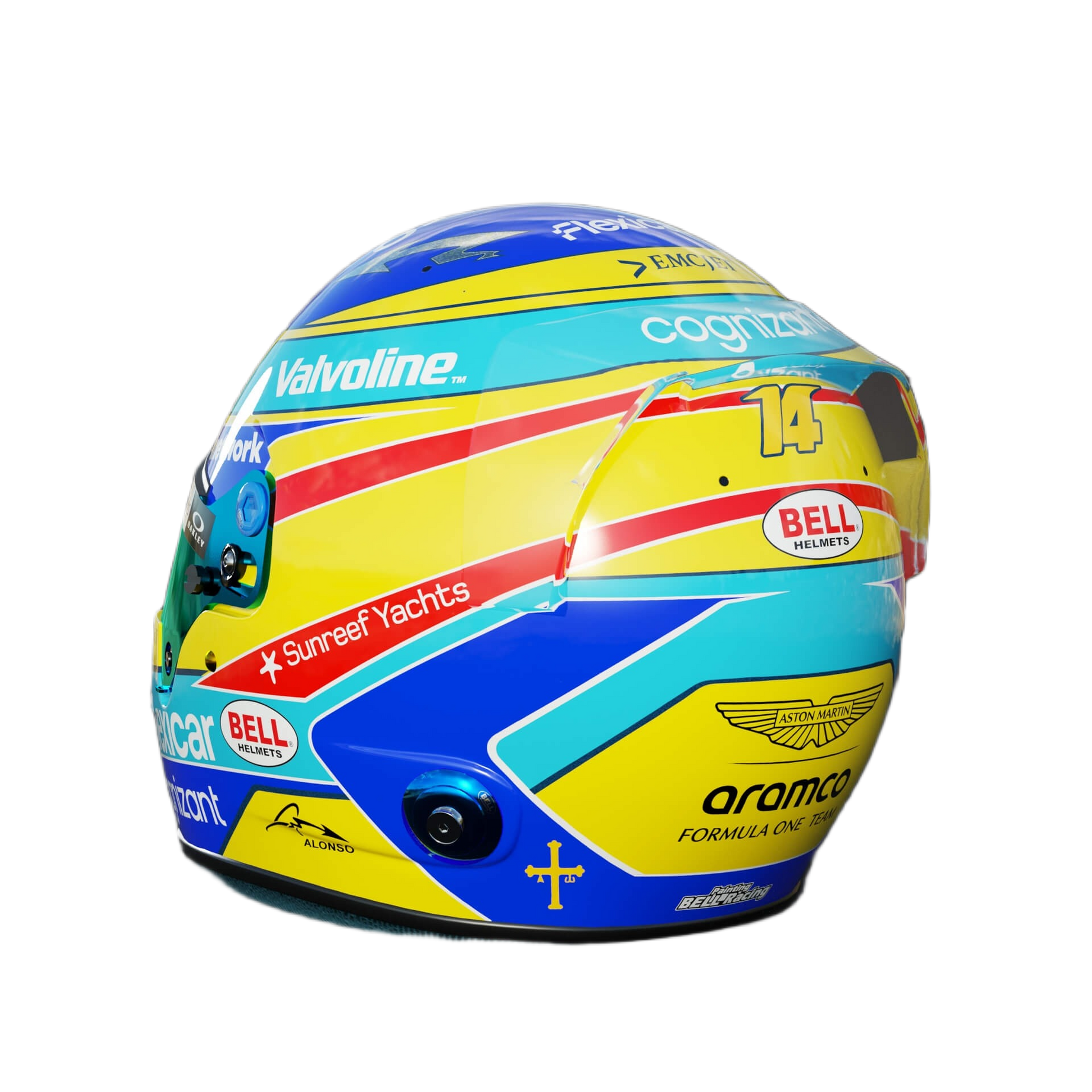 Handcrafted Fernando Alonso Inspired 2026 Racing Display Helmet – 1:1 Scale