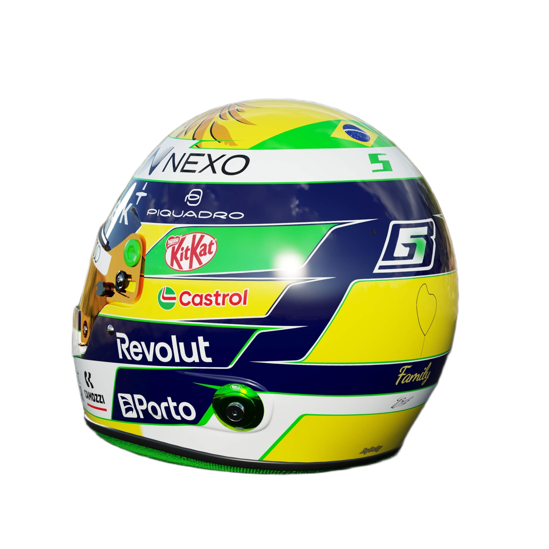 Handcrafted Gabriel Bortoleto Inspired 2026 Racing Display Helmet – 1:1 Scale