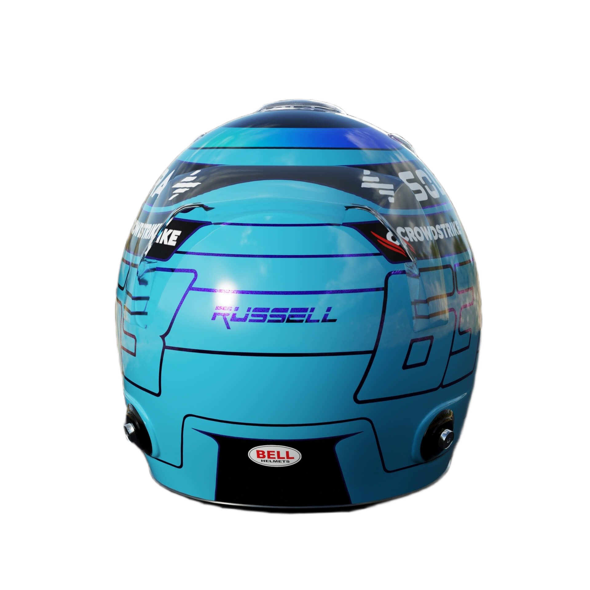 Handcrafted George Russell Inspired 2026 Racing Display Helmet – 1:1 Scale