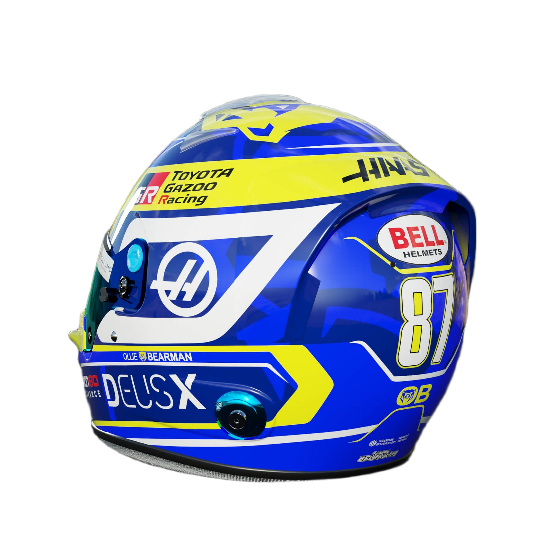 Handcrafted Oliver Bearman Inspired 2026 Racing Display Helmet – 1:1 Scale