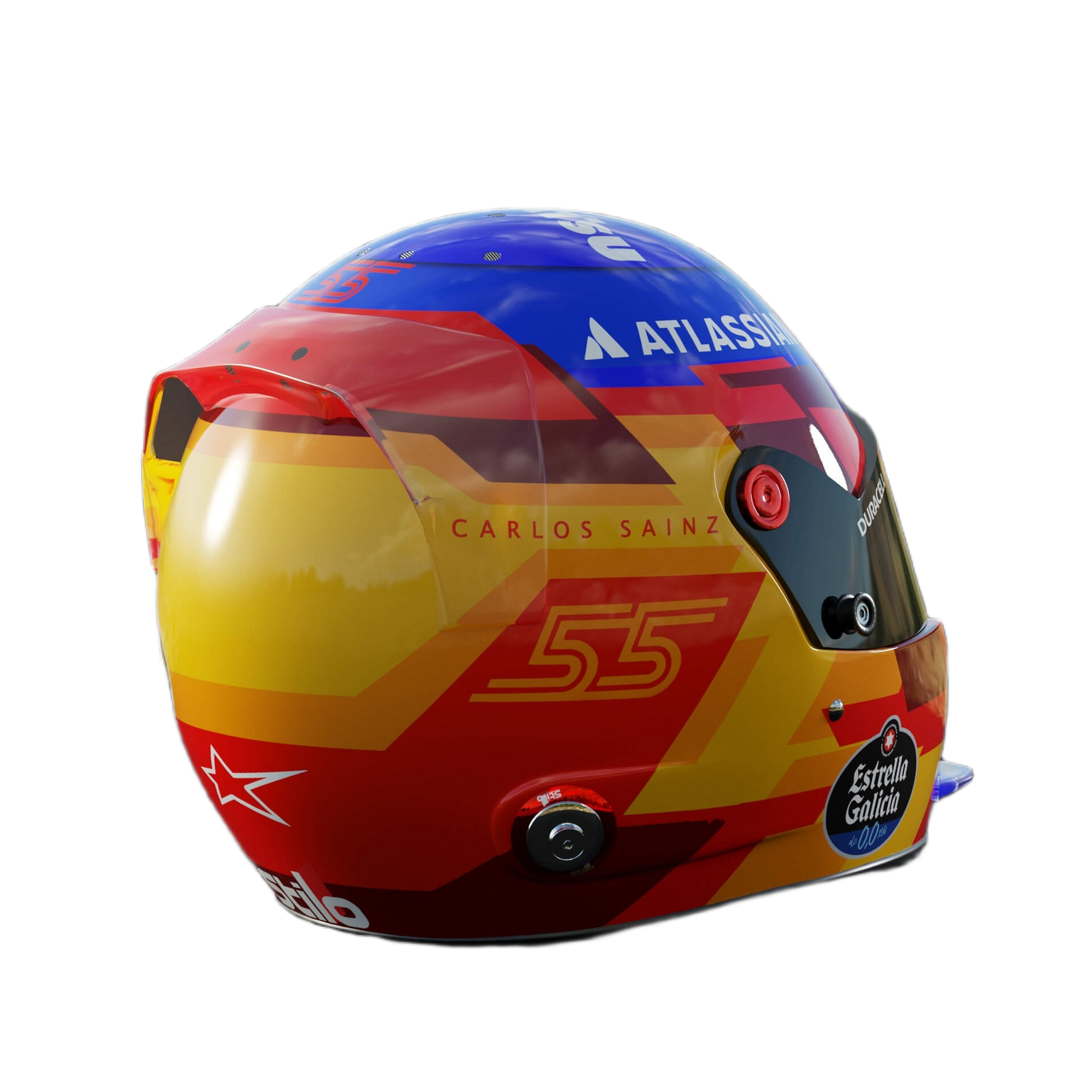 Handcrafted Carlos Sainz Inspired 2026 Racing Display Helmet – 1:1 Scale