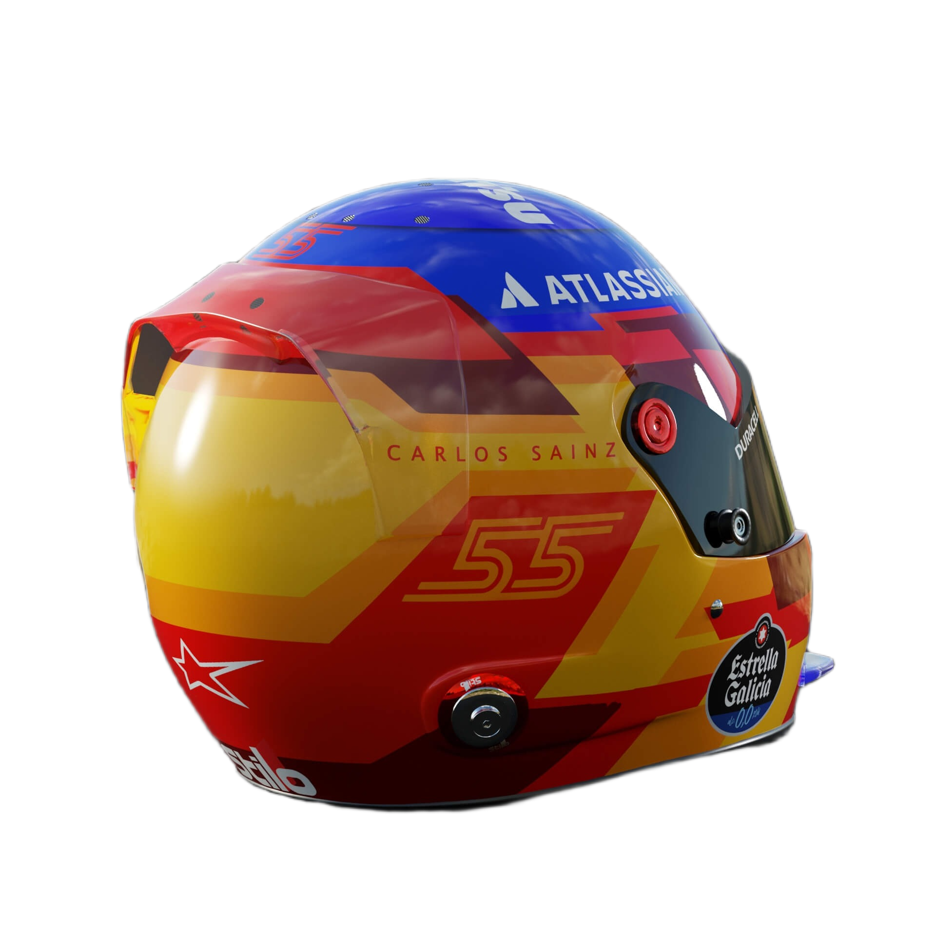 Handcrafted Carlos Sainz Inspired 2026 Racing Display Helmet – 1:1 Scale
