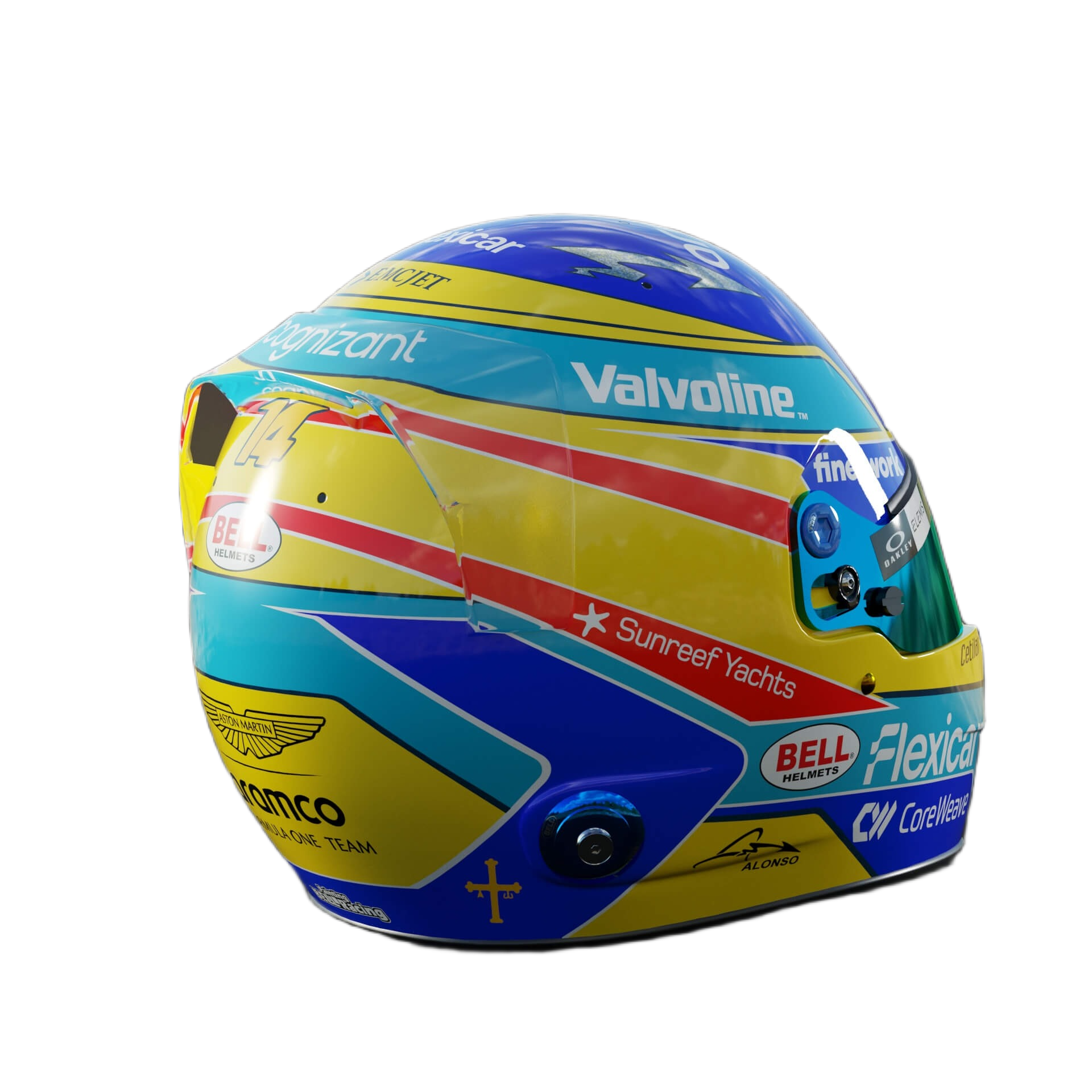 Handcrafted Fernando Alonso Inspired 2026 Racing Display Helmet – 1:1 Scale