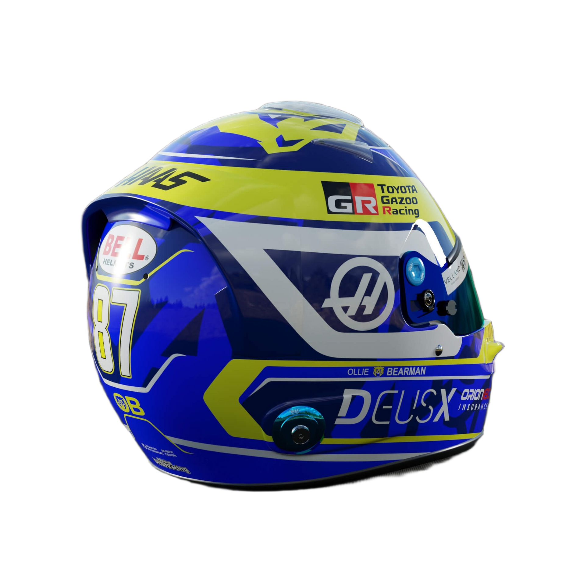 Handcrafted Oliver Bearman Inspired 2026 Racing Display Helmet – 1:1 Scale
