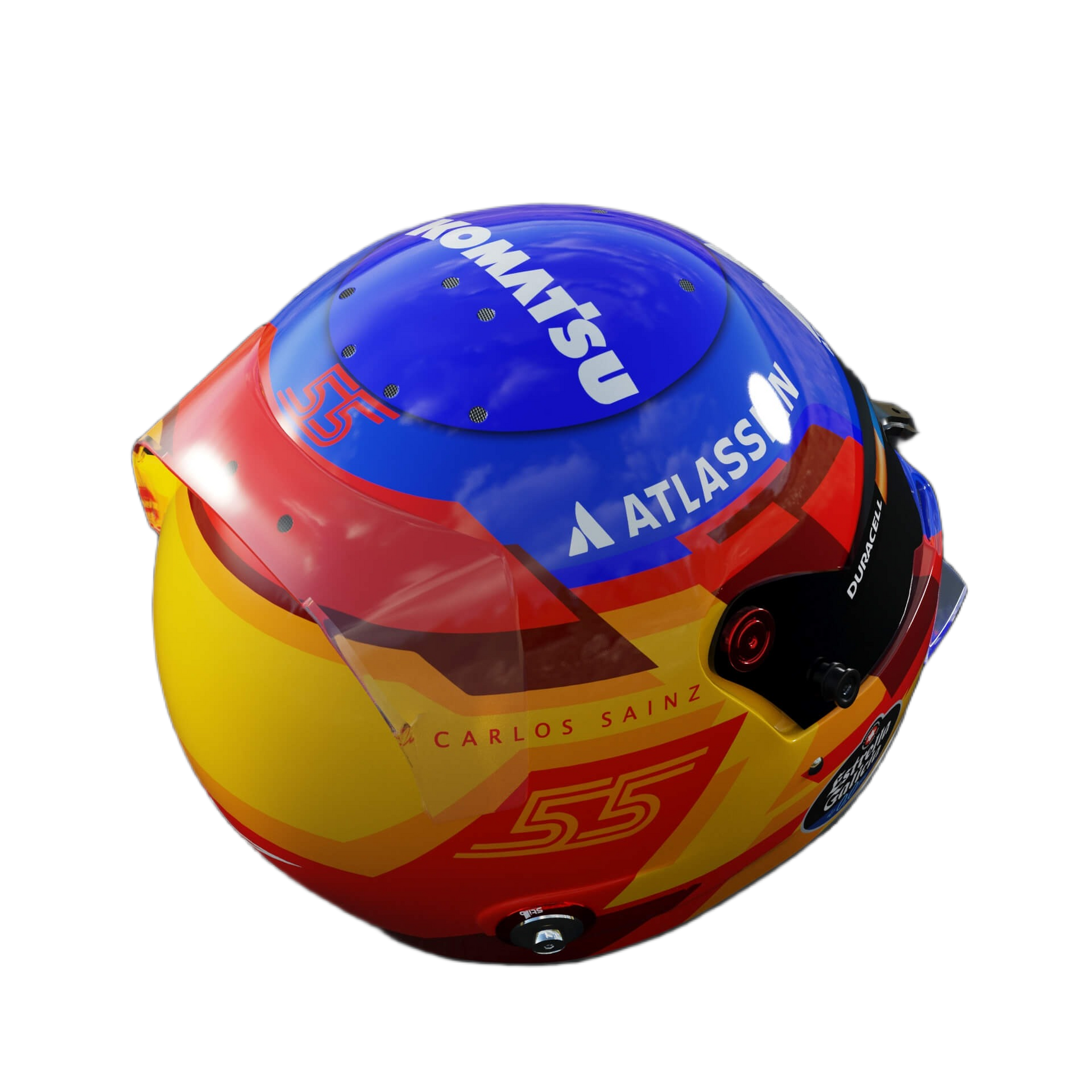 Handcrafted Carlos Sainz Inspired 2026 Racing Display Helmet – 1:1 Scale