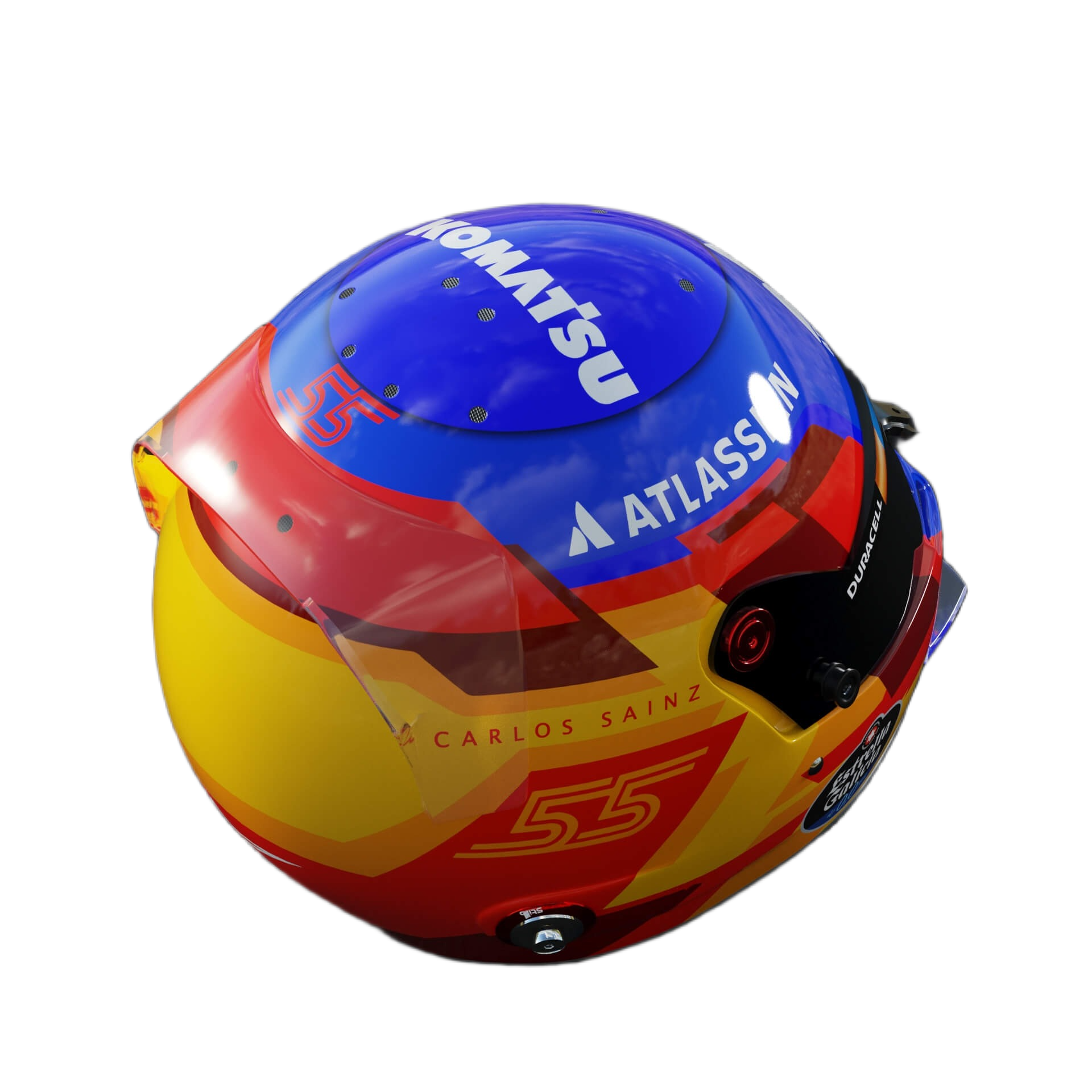 Handcrafted Carlos Sainz Inspired 2026 Racing Display Helmet – 1:1 Scale