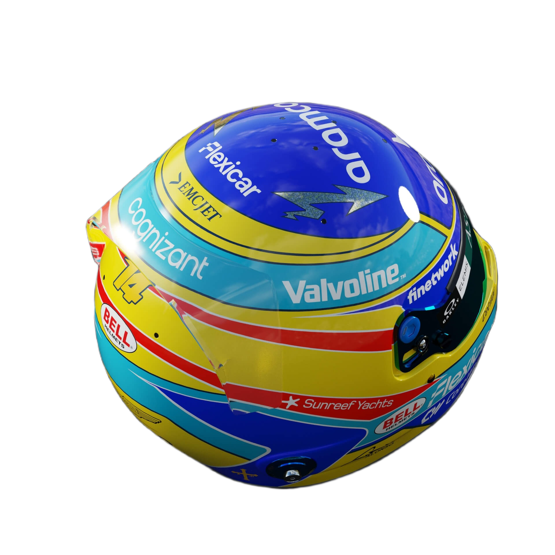 Handcrafted Fernando Alonso Inspired 2026 Racing Display Helmet – 1:1 Scale