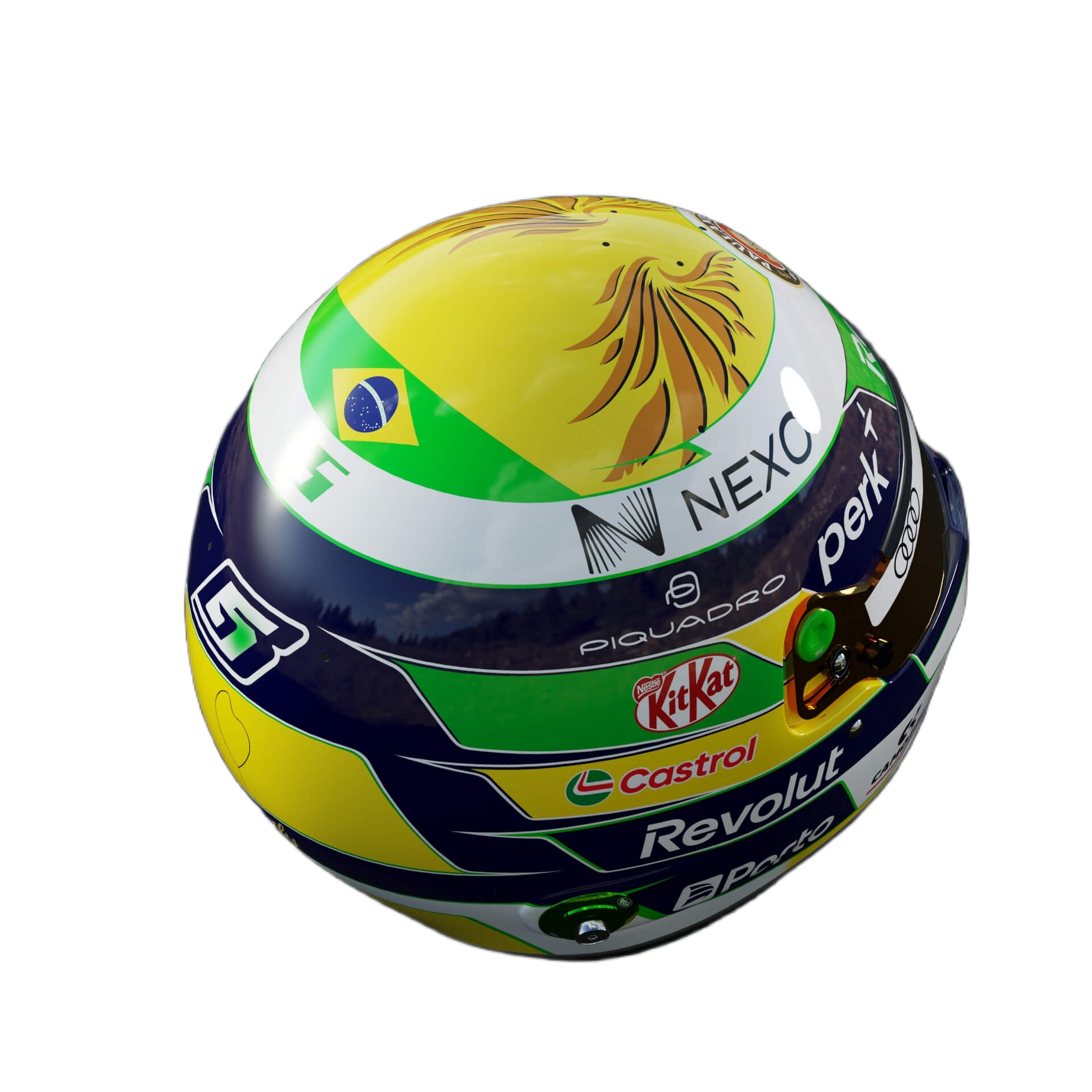 Handcrafted Gabriel Bortoleto Inspired 2026 Racing Display Helmet – 1:1 Scale