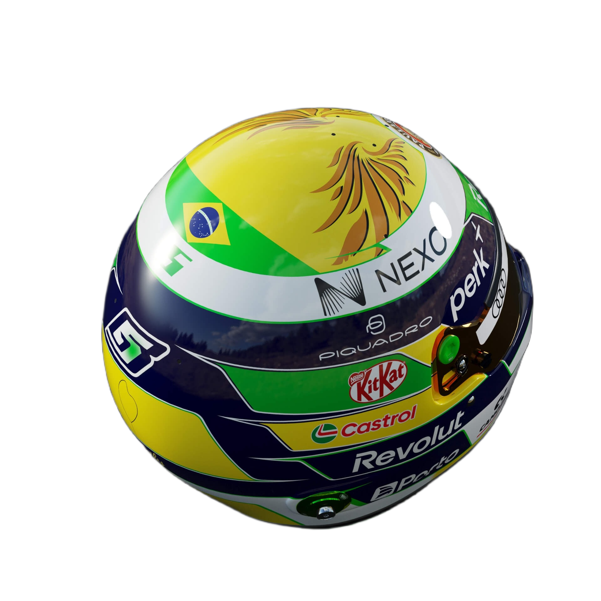 Handcrafted Gabriel Bortoleto Inspired 2026 Racing Display Helmet – 1:1 Scale